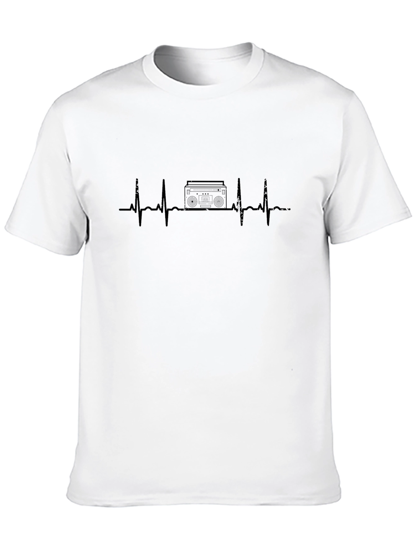 Boombox Heartbeat Graphic Tee - Black