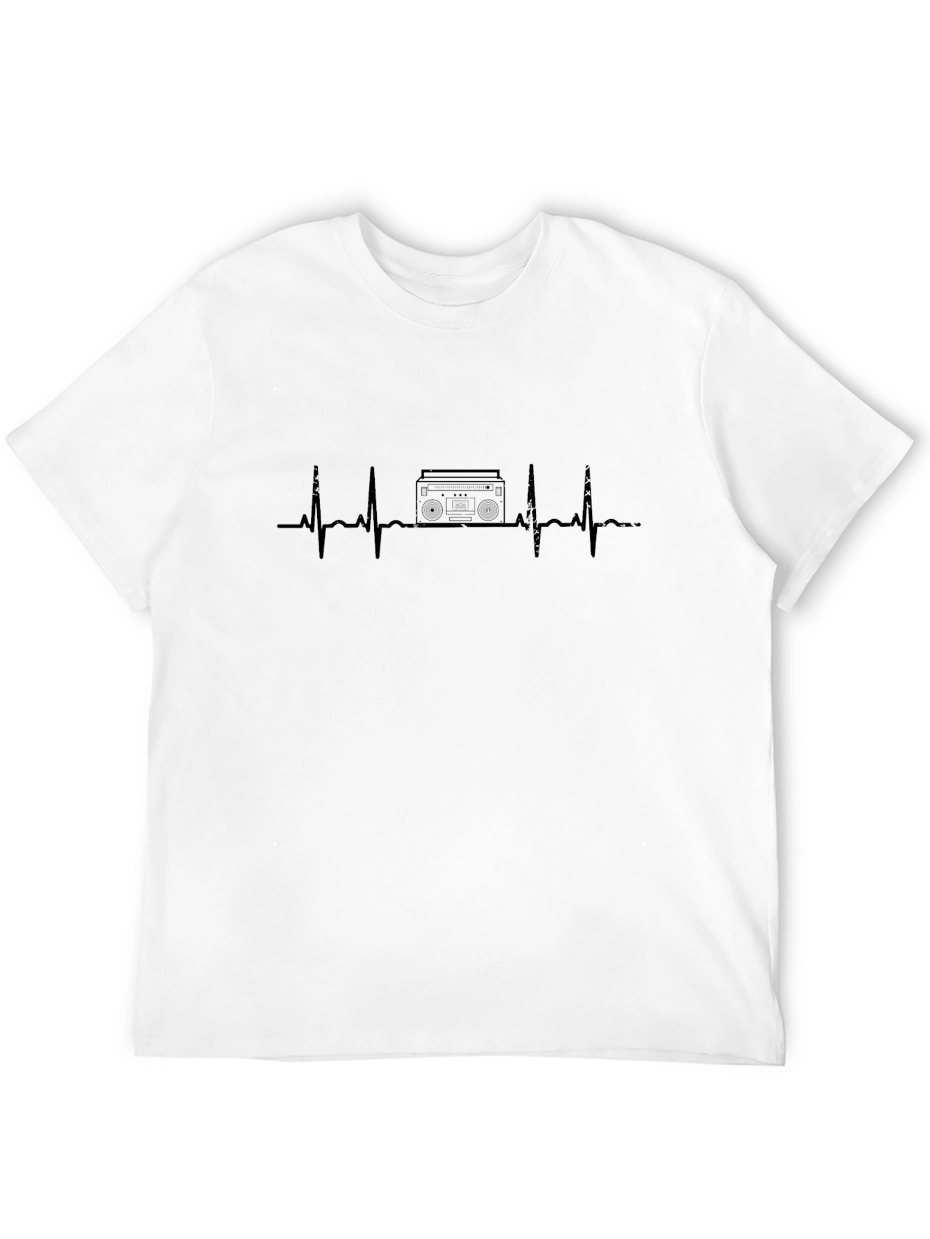 Boombox Heartbeat Graphic Tee - Black