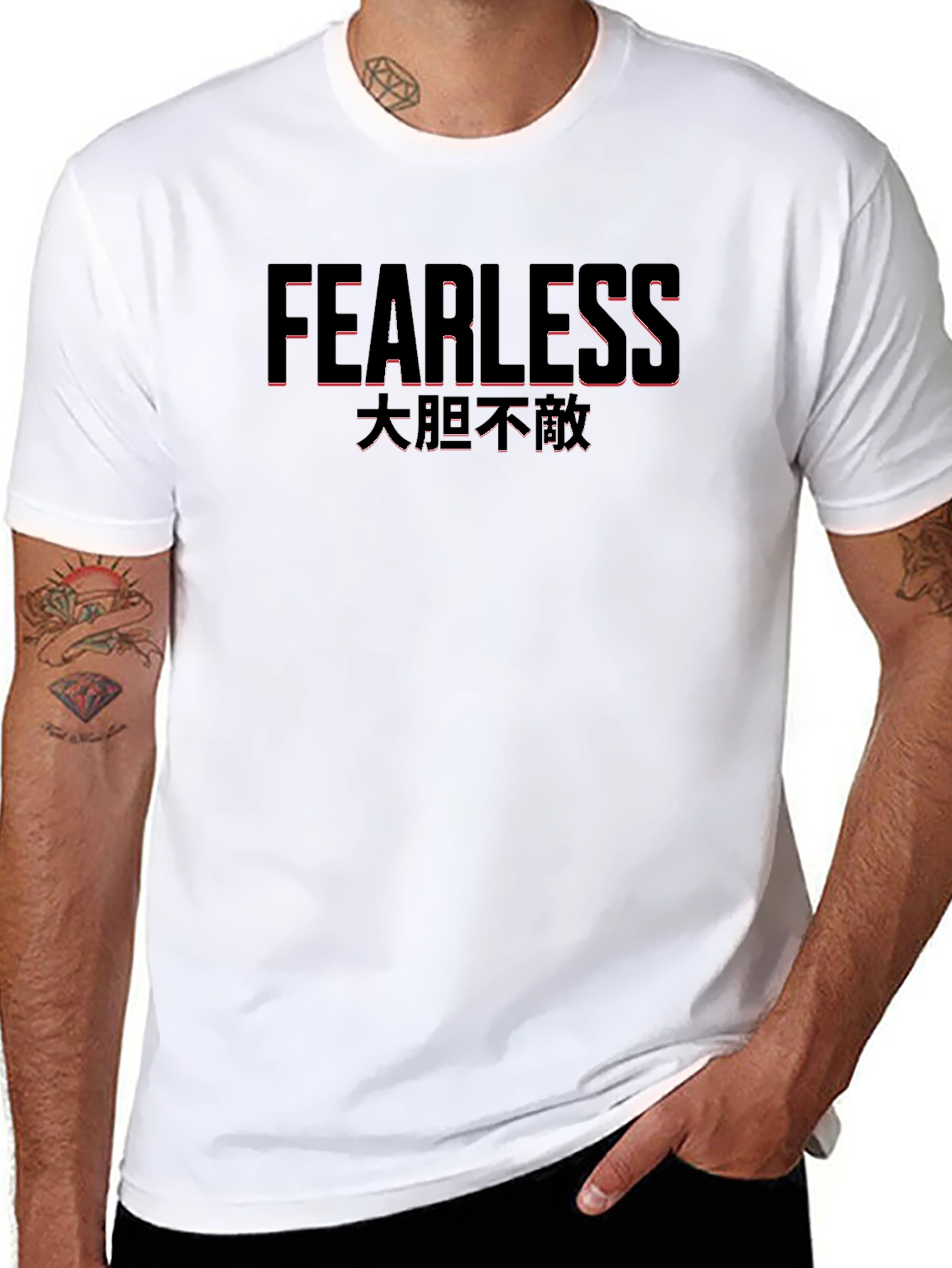 Fearless Graphic Print Black T-Shirt