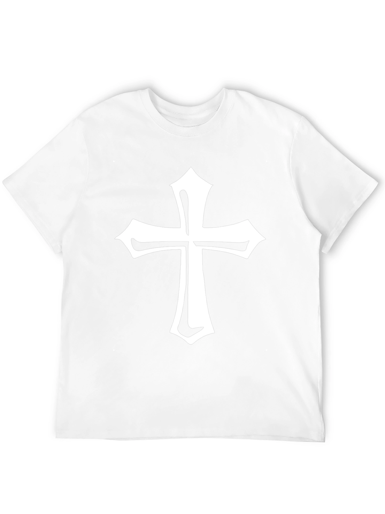 Black Tee with White Cross Graphic