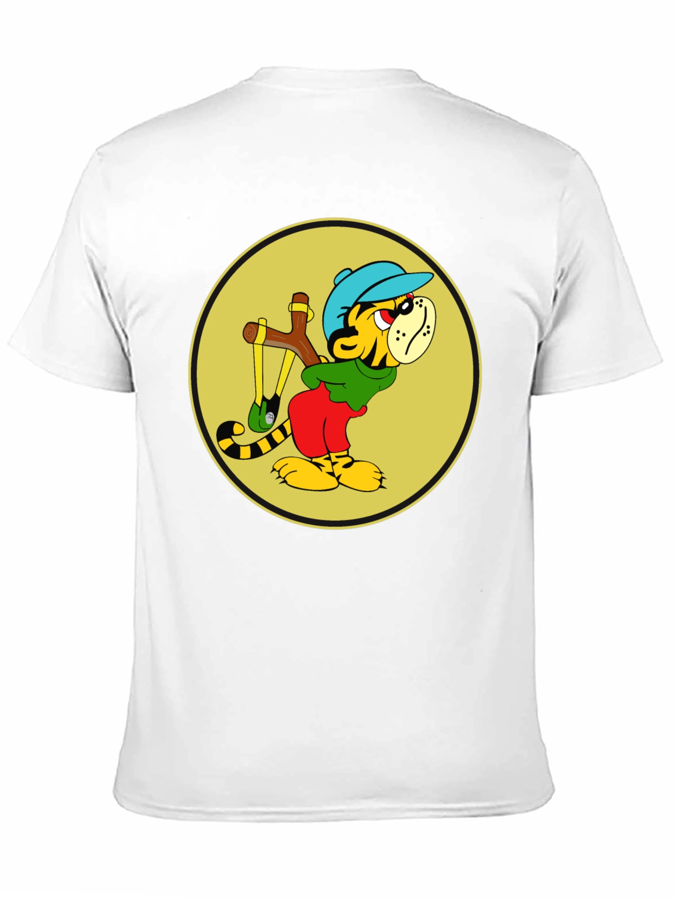 Tiger Slingshot T-Shirt - Cool Cartoon Graphic Tee