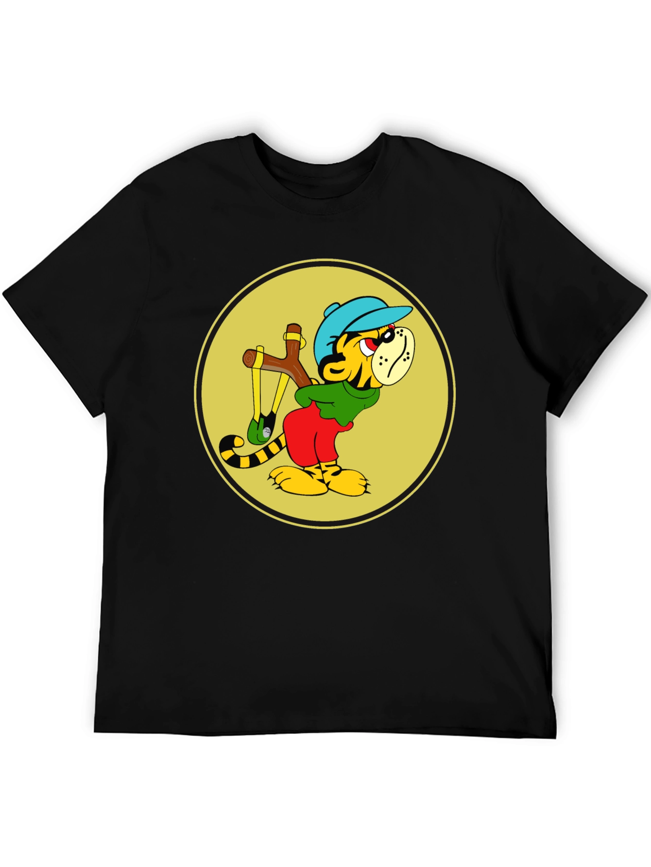 Tiger Slingshot T-Shirt - Cool Cartoon Graphic Tee