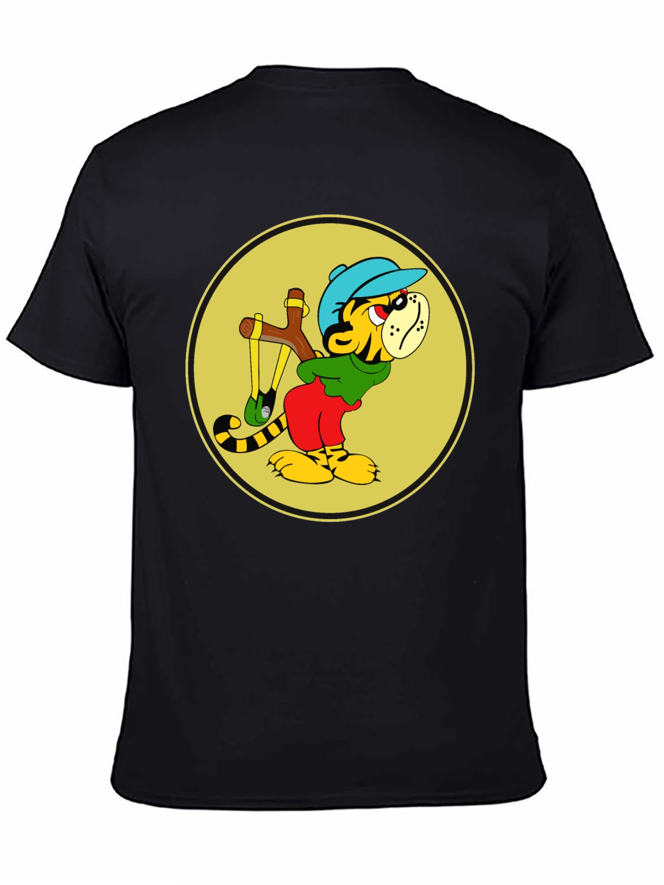 Tiger Slingshot T-Shirt - Cool Cartoon Graphic Tee