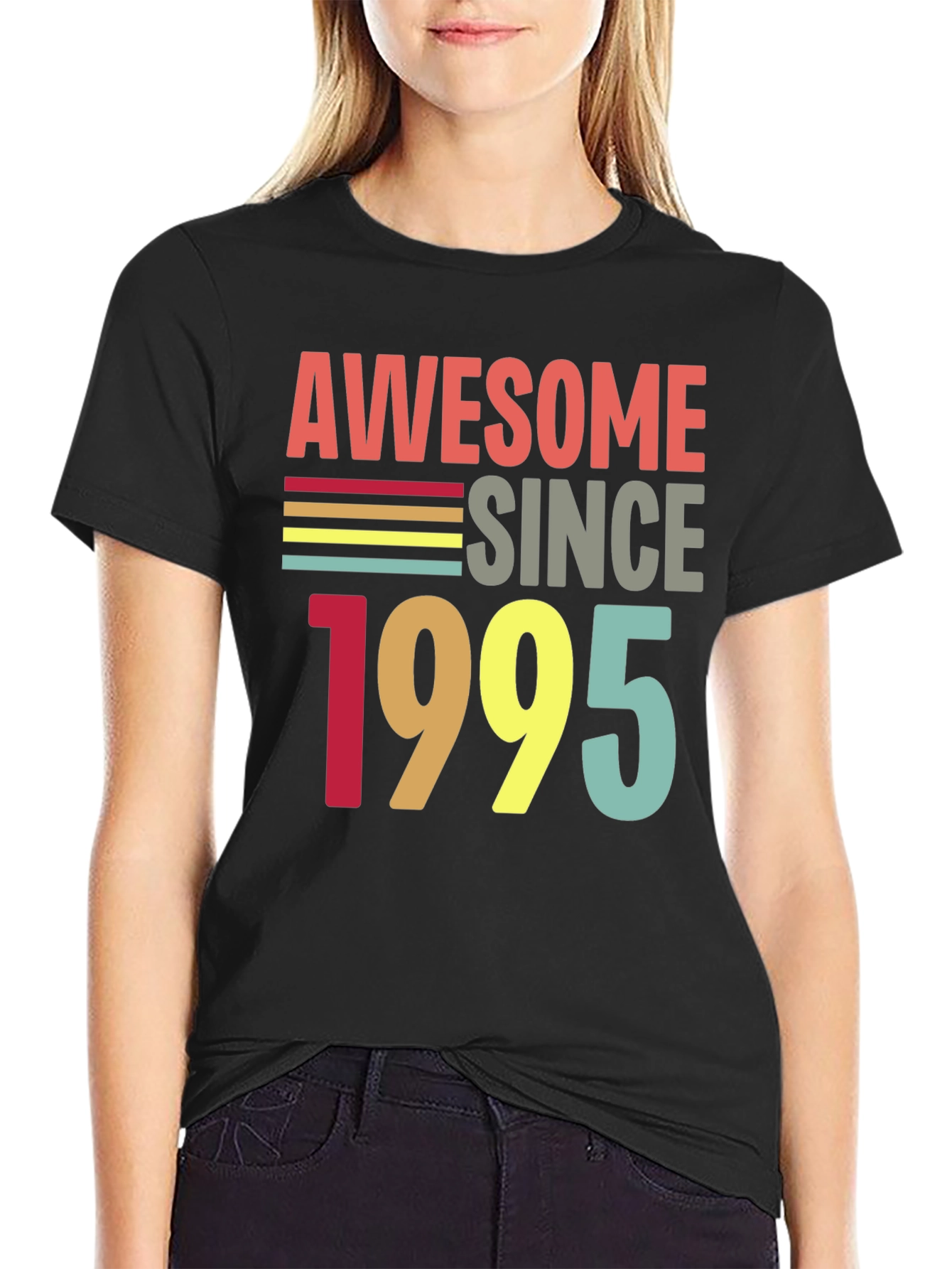 Awesome Since 1995 Black Graphic T-Shirt