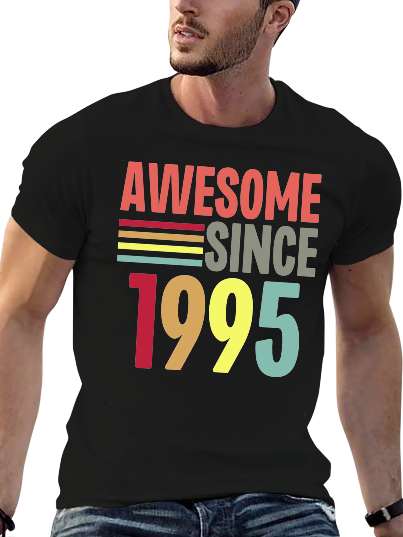 Awesome Since 1995 Black Graphic T-Shirt