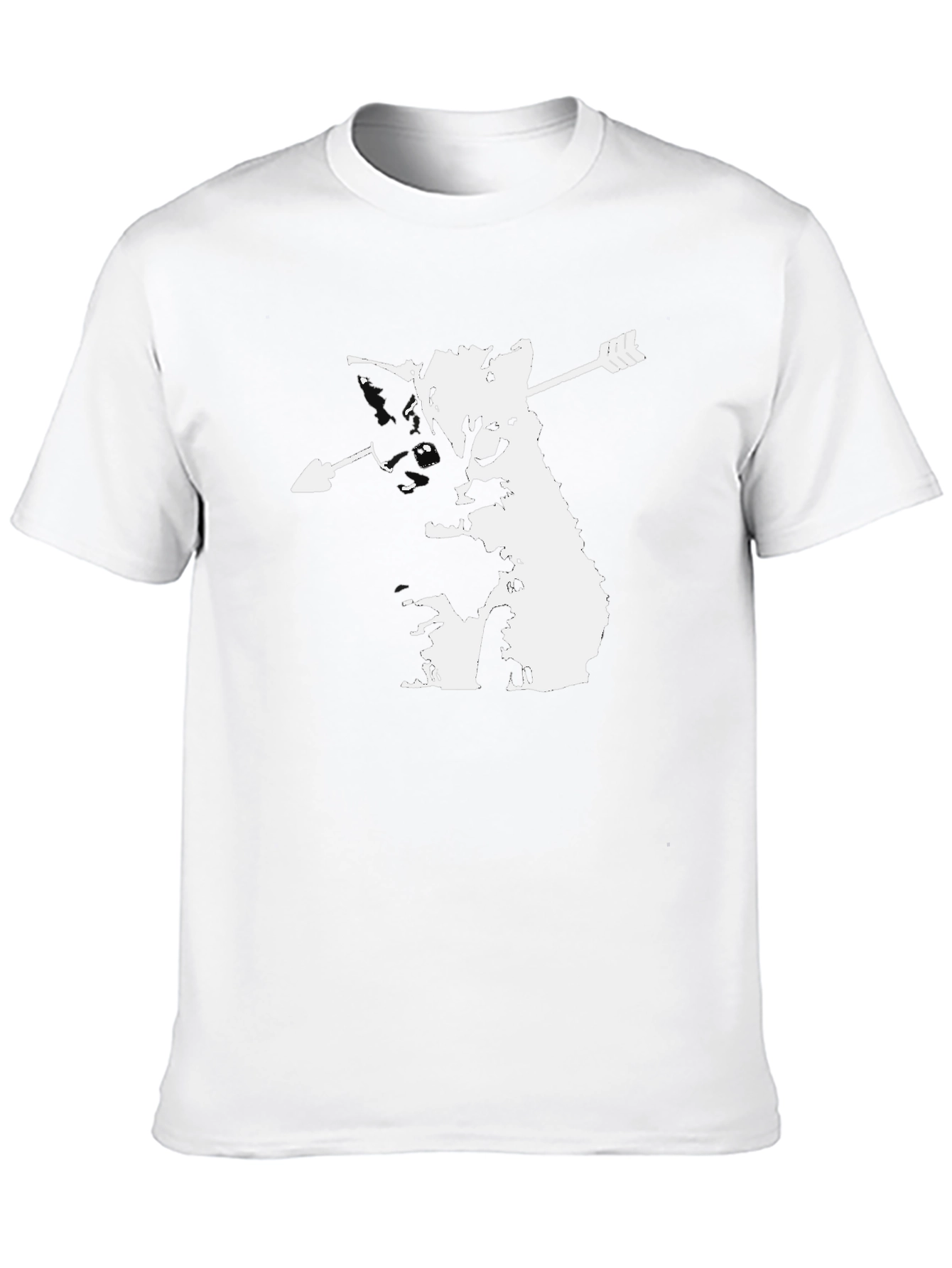 Arrow Cat Graphic Tee - Black Cotton T-Shirt