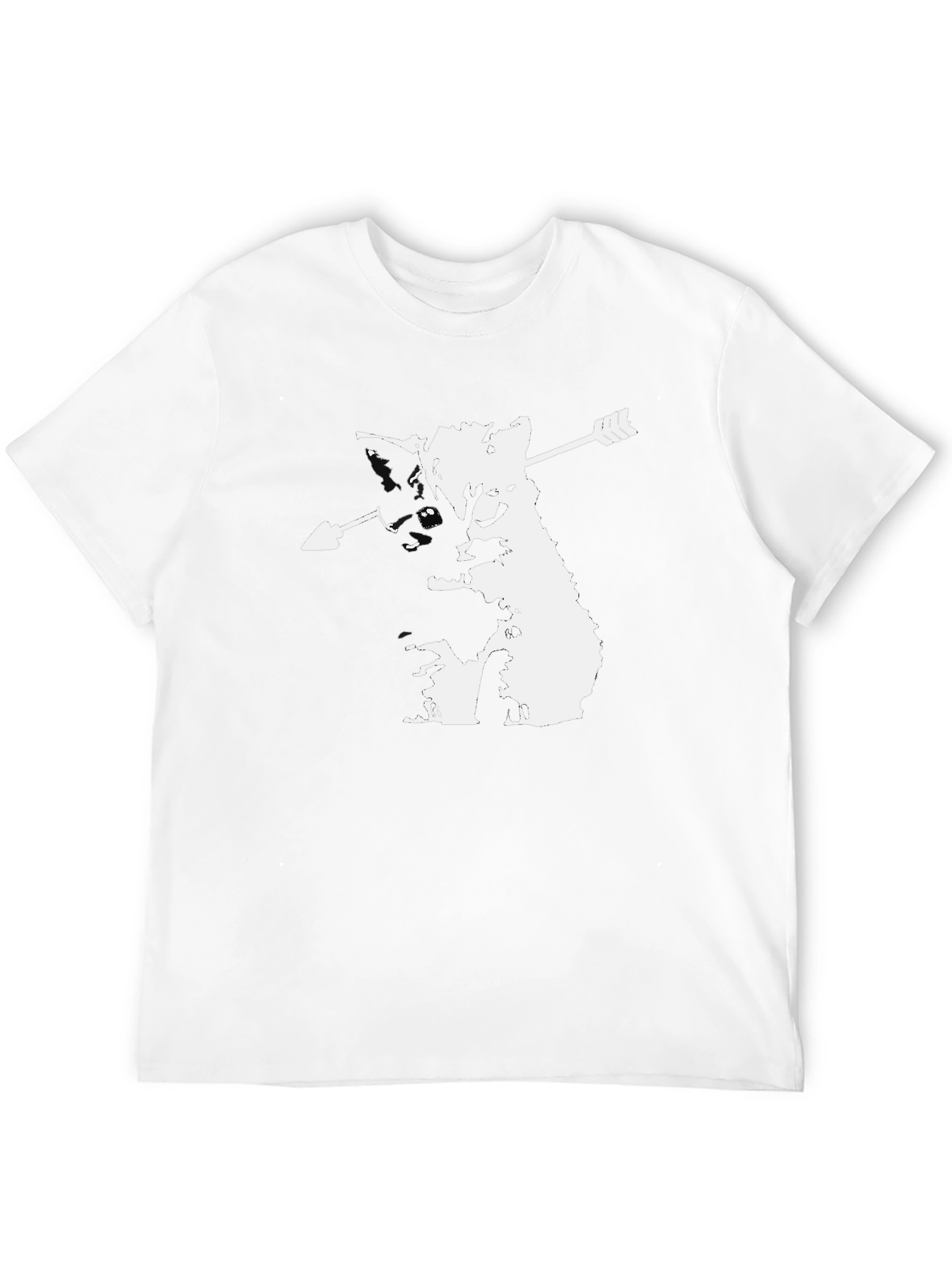Arrow Cat Graphic Tee - Black Cotton T-Shirt