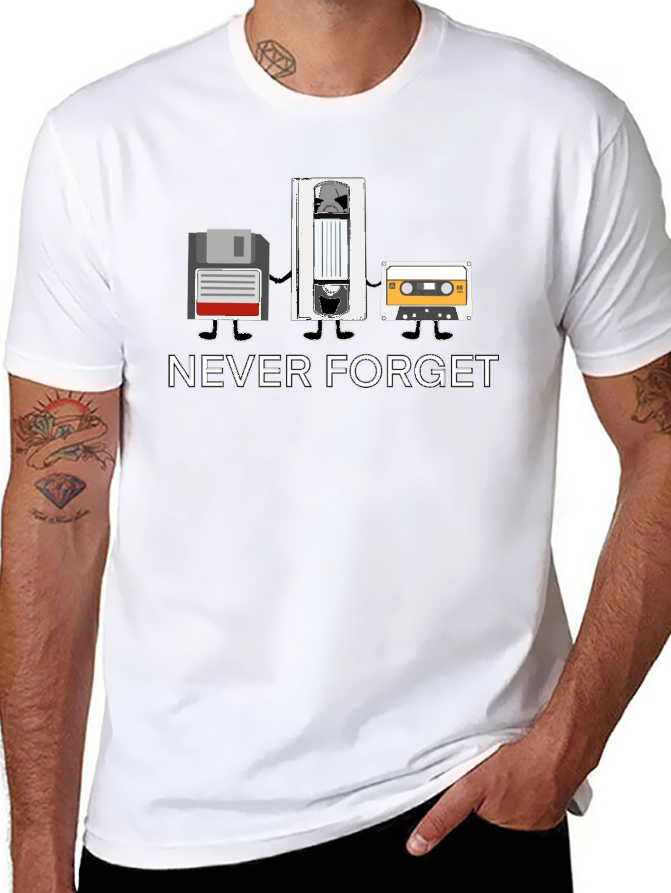 Retro Media T-Shirt - Never Forget Tech