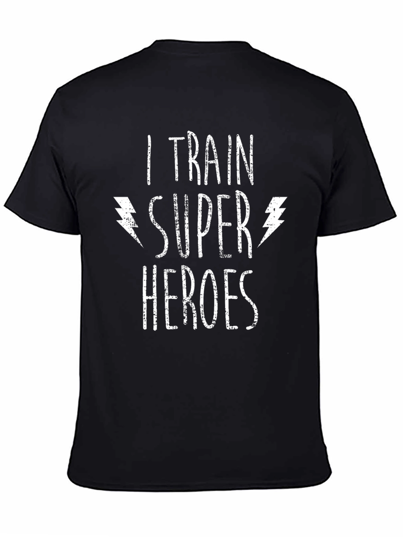 I Train Super Heroes Graphic Tee - Black