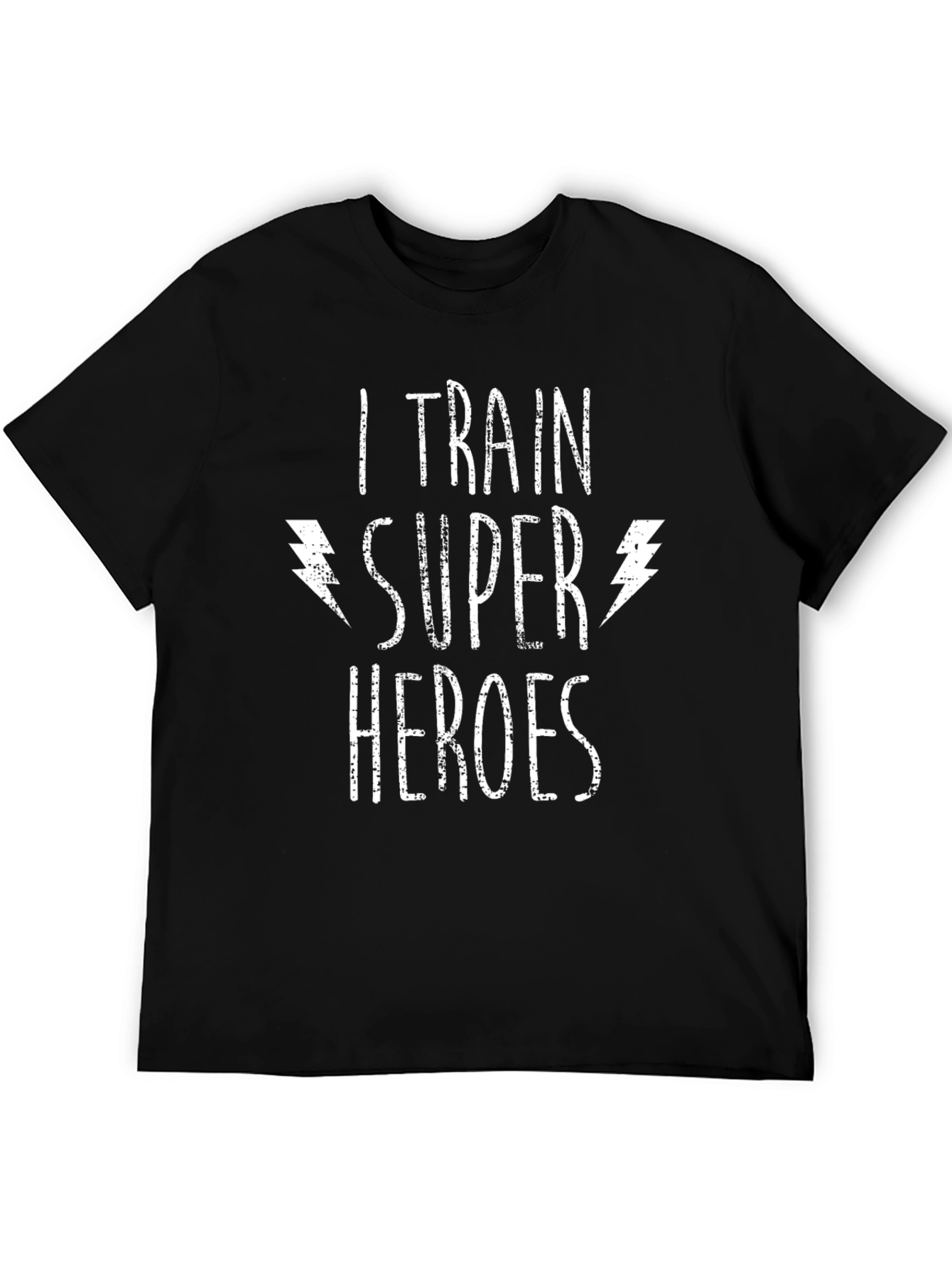 I Train Super Heroes Graphic Tee - Black