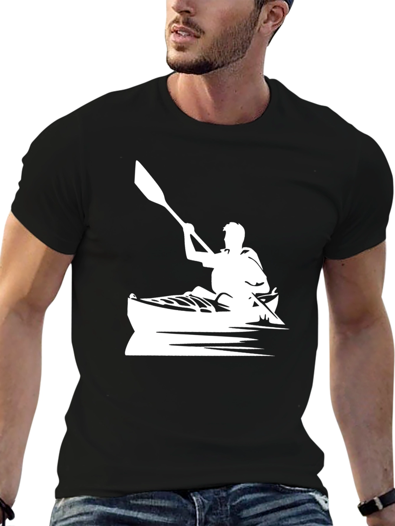 Kayaking T-Shirt: Paddler in Boat Graphic Tee