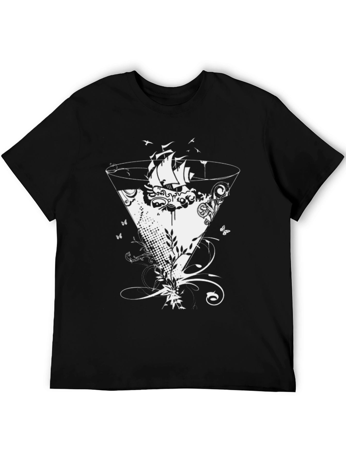 Nautical Cocktail Graphic Tee - Black