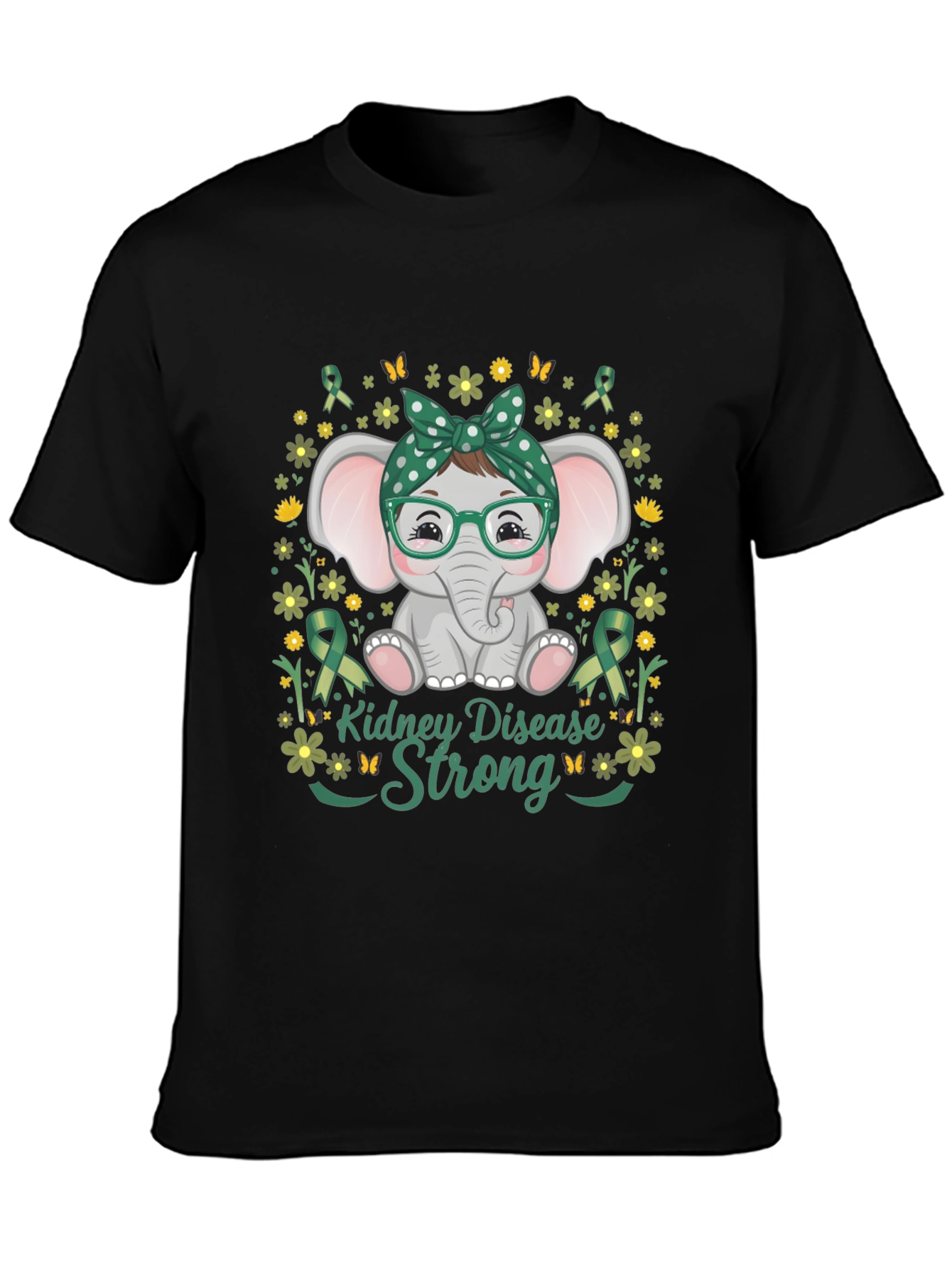 Kidney Disease Awareness Strong Elephant T-Shirt