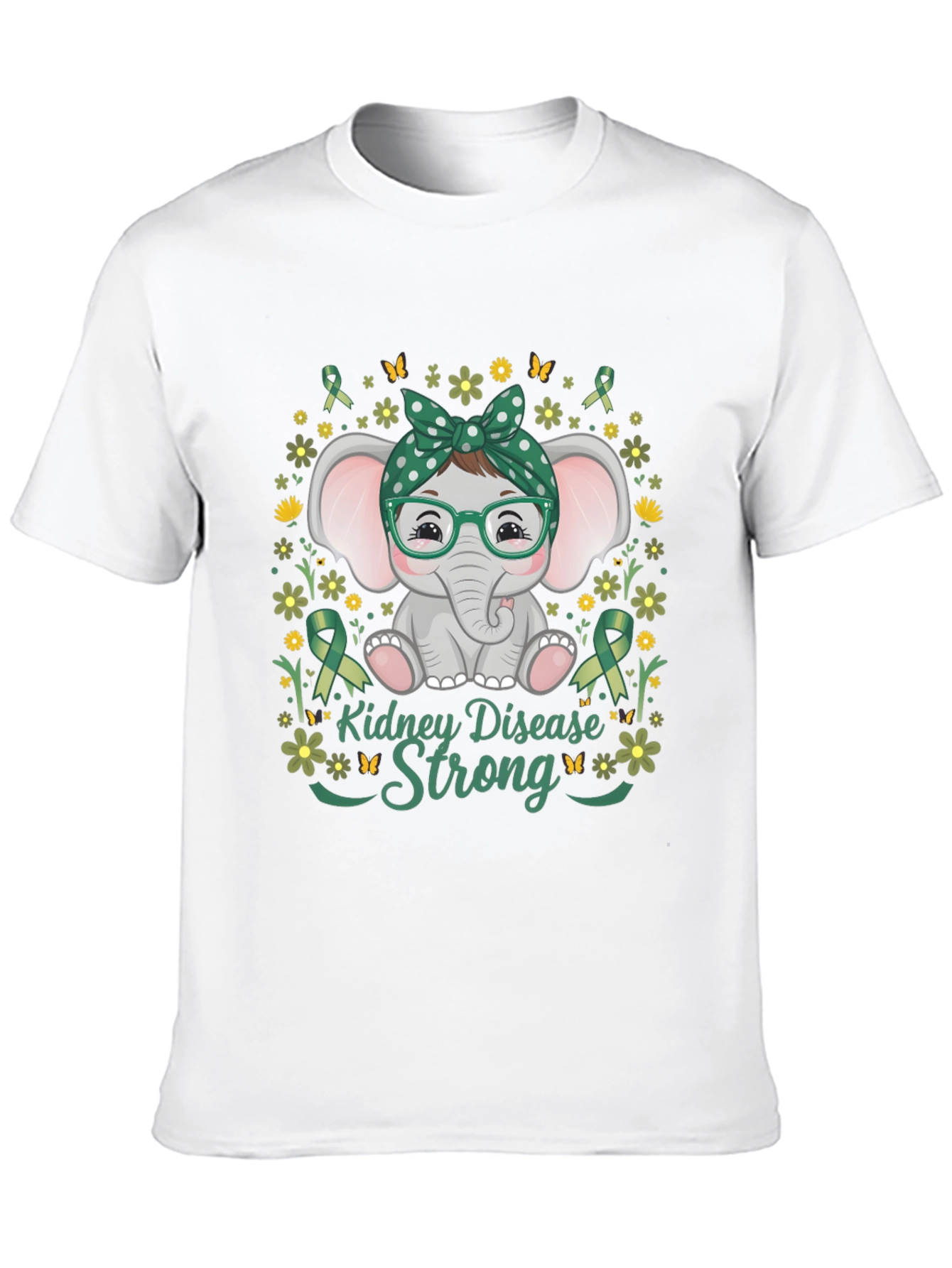 Kidney Disease Awareness Strong Elephant T-Shirt