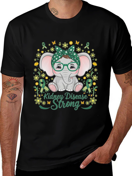 Kidney Disease Awareness Strong Elephant T-Shirt