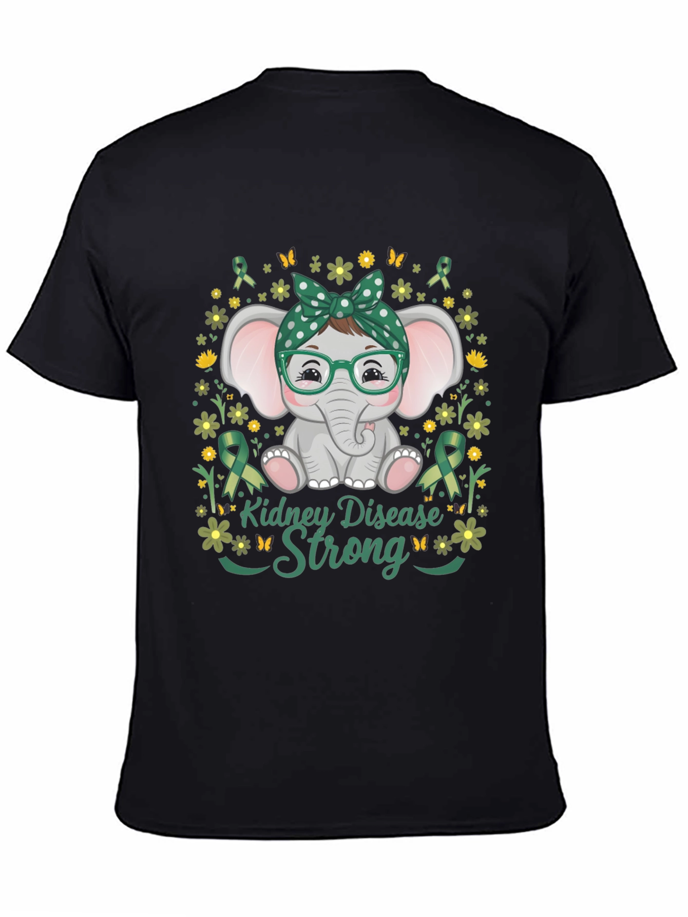 Kidney Disease Awareness Strong Elephant T-Shirt
