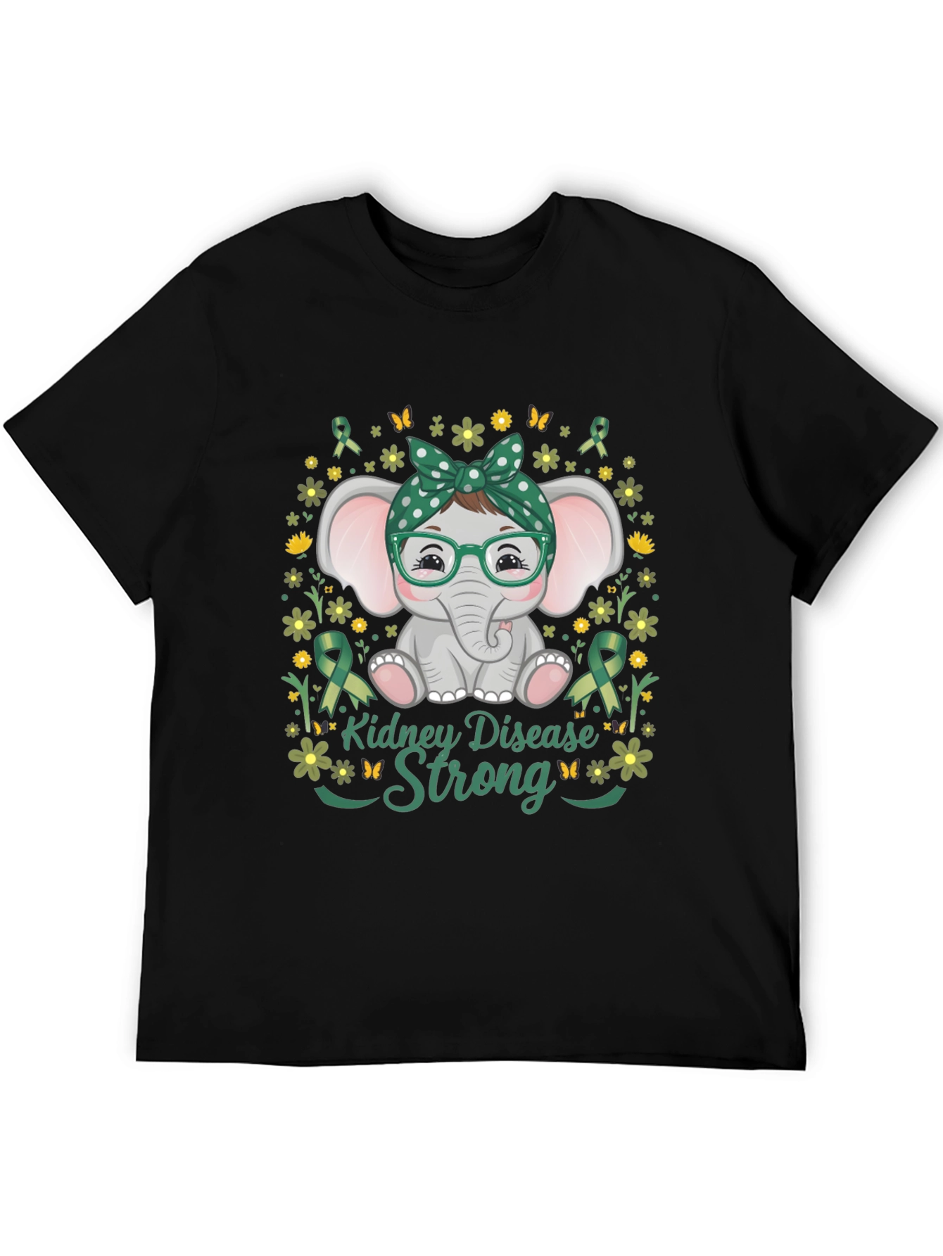 Kidney Disease Awareness Strong Elephant T-Shirt