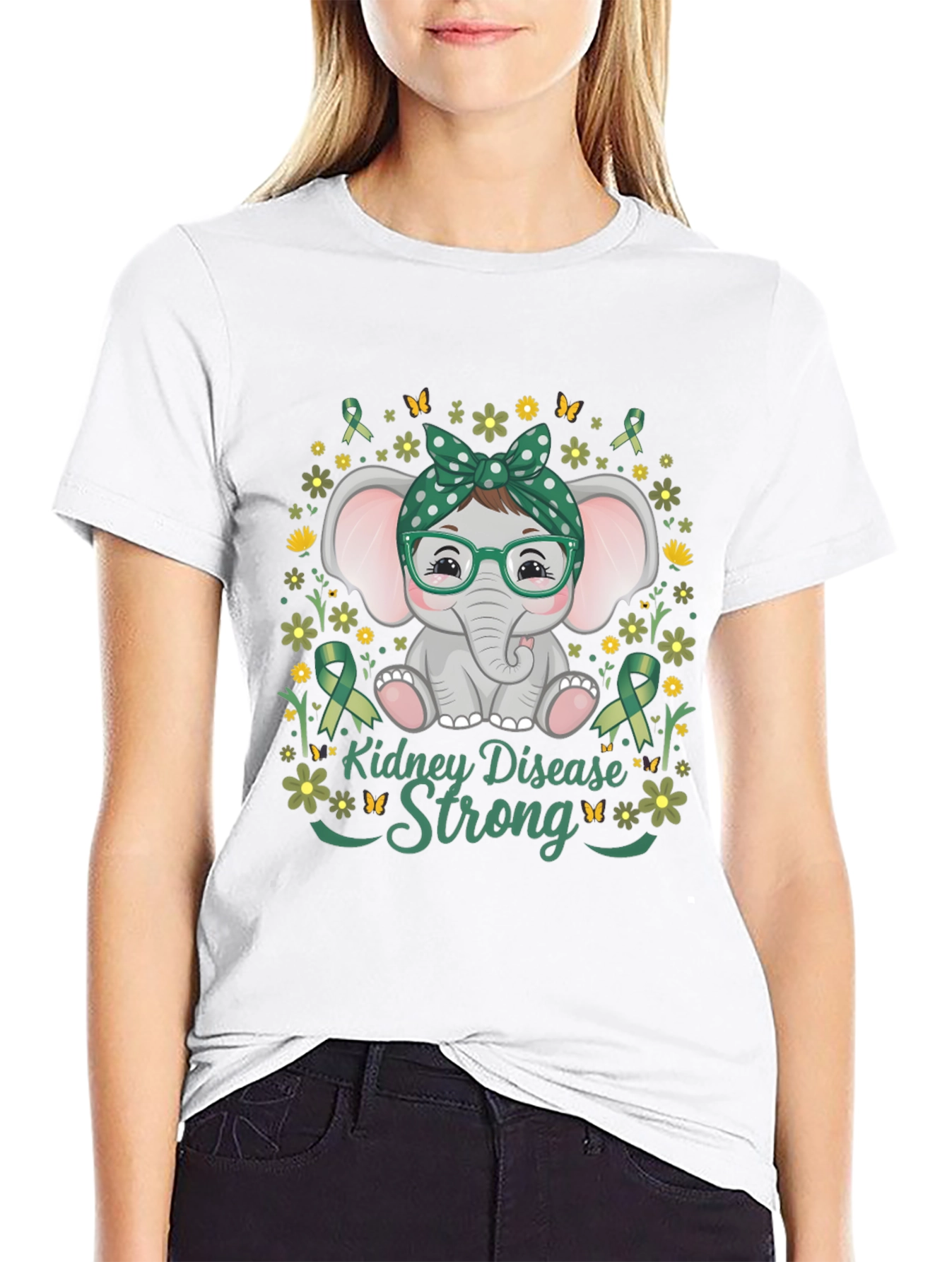 Kidney Disease Awareness Strong Elephant T-Shirt