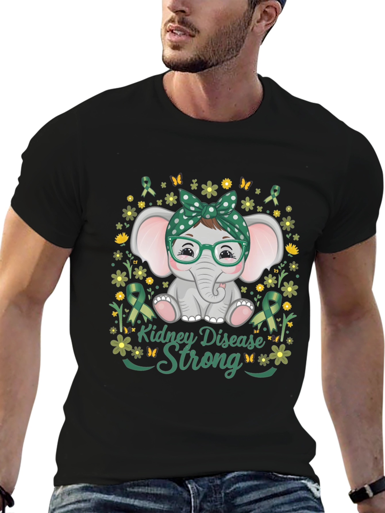 Kidney Disease Awareness Strong Elephant T-Shirt