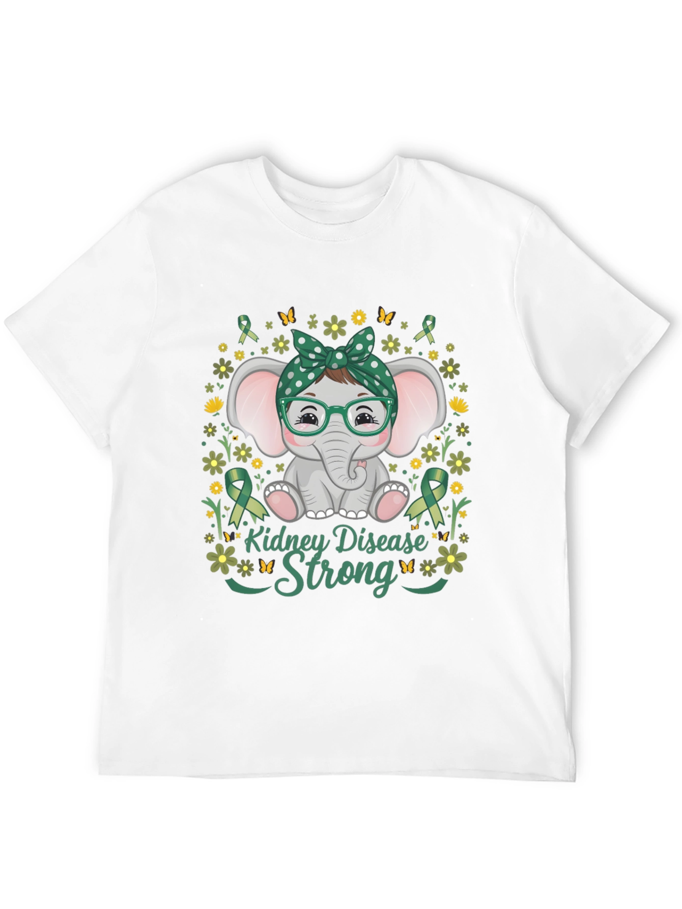 Kidney Disease Awareness Strong Elephant T-Shirt