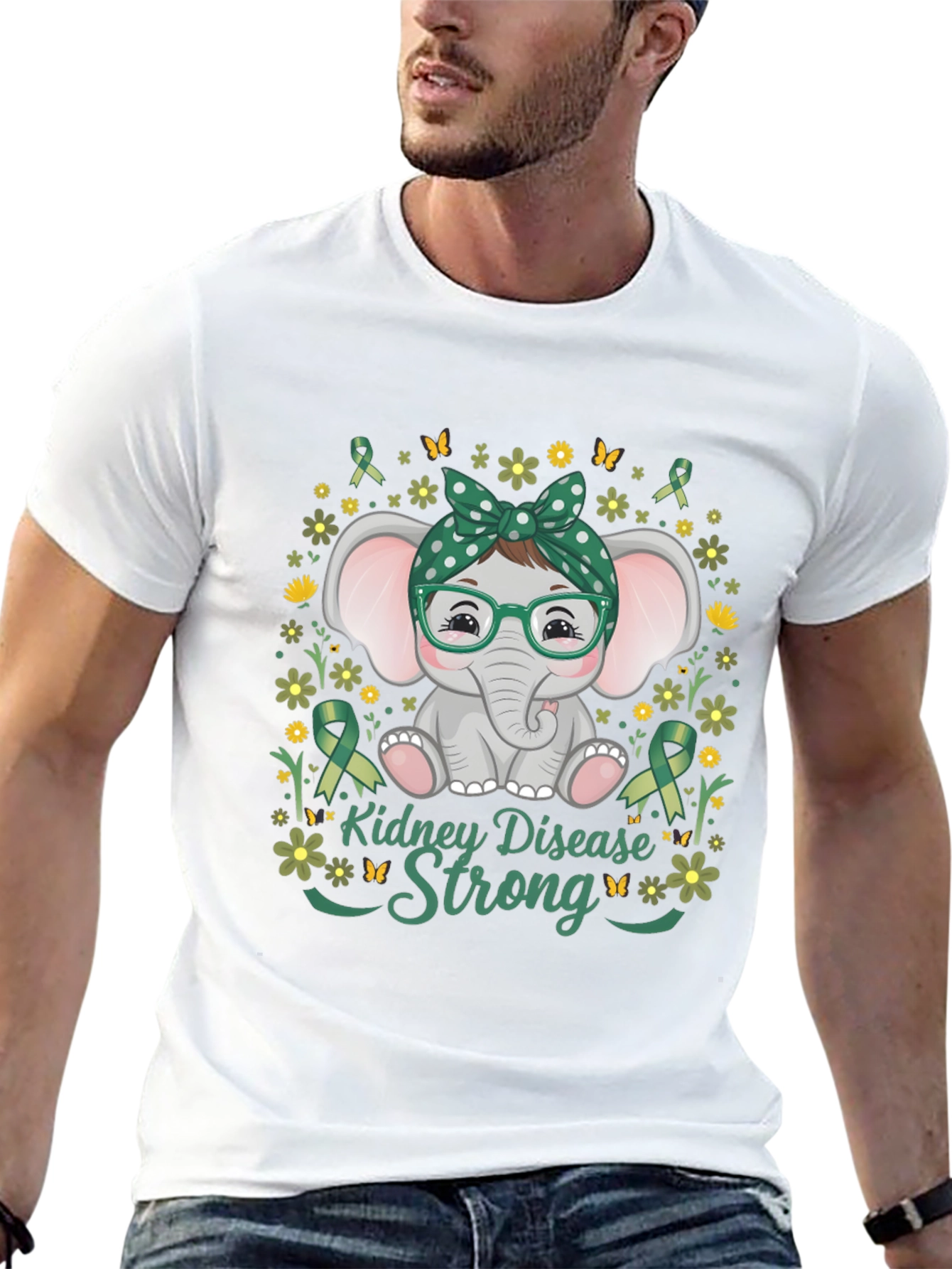 Kidney Disease Awareness Strong Elephant T-Shirt