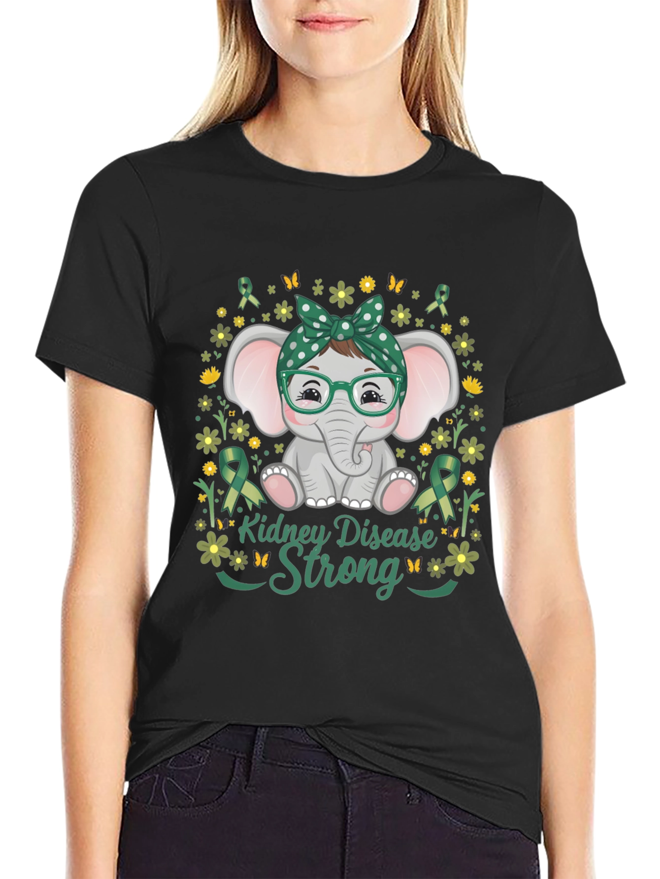 Kidney Disease Awareness Strong Elephant T-Shirt