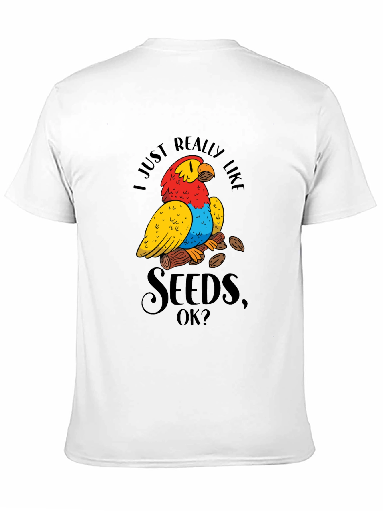 Funny Parrot Seeds Graphic Tee