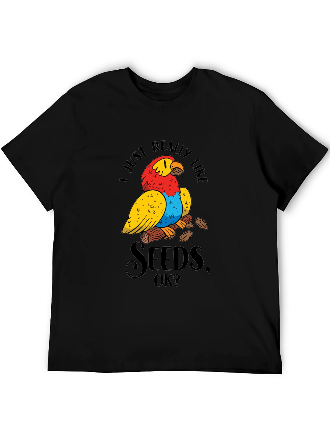 Funny Parrot Seeds Graphic Tee