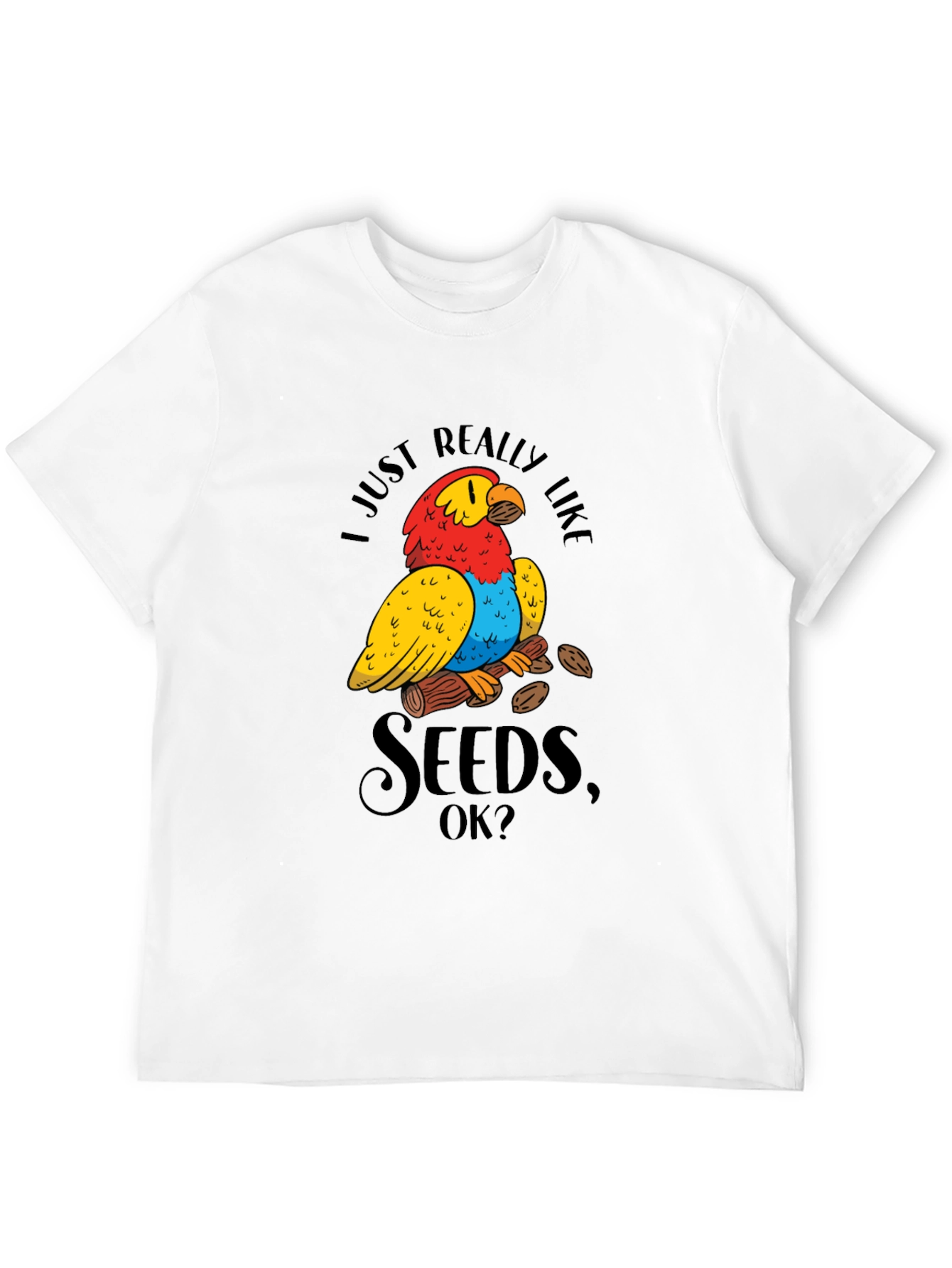 Funny Parrot Seeds Graphic Tee