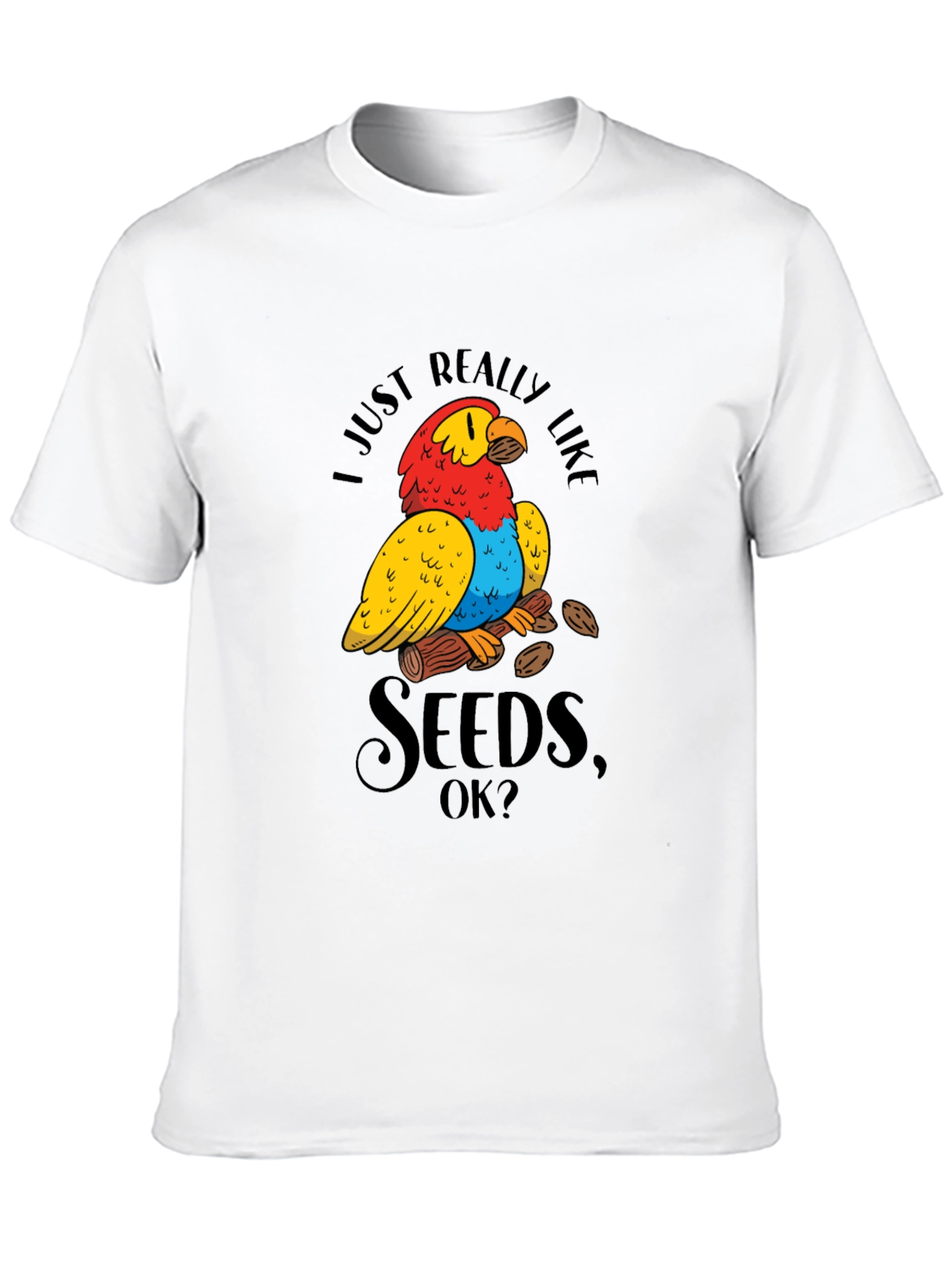 Funny Parrot Seeds Graphic Tee