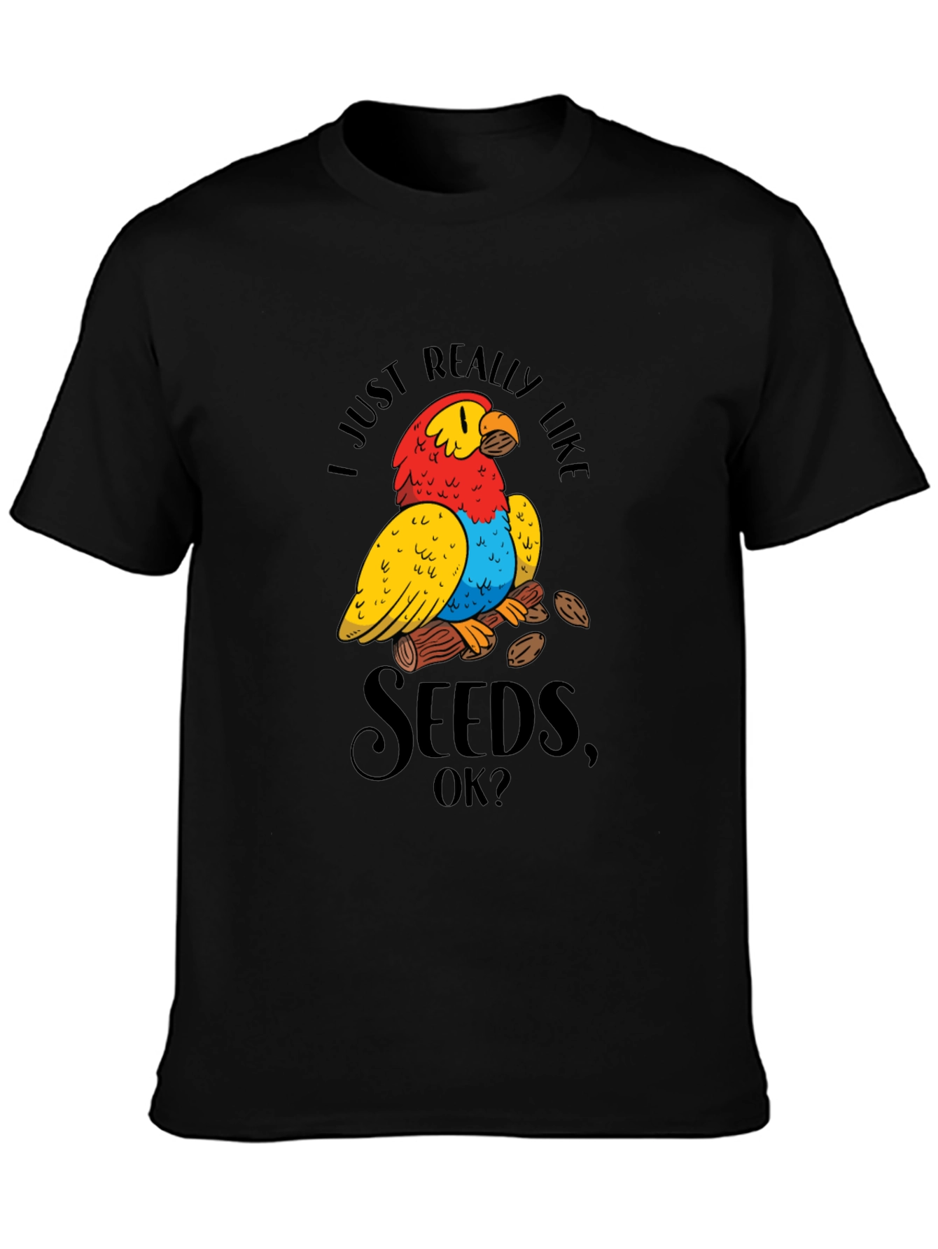 Funny Parrot Seeds Graphic Tee