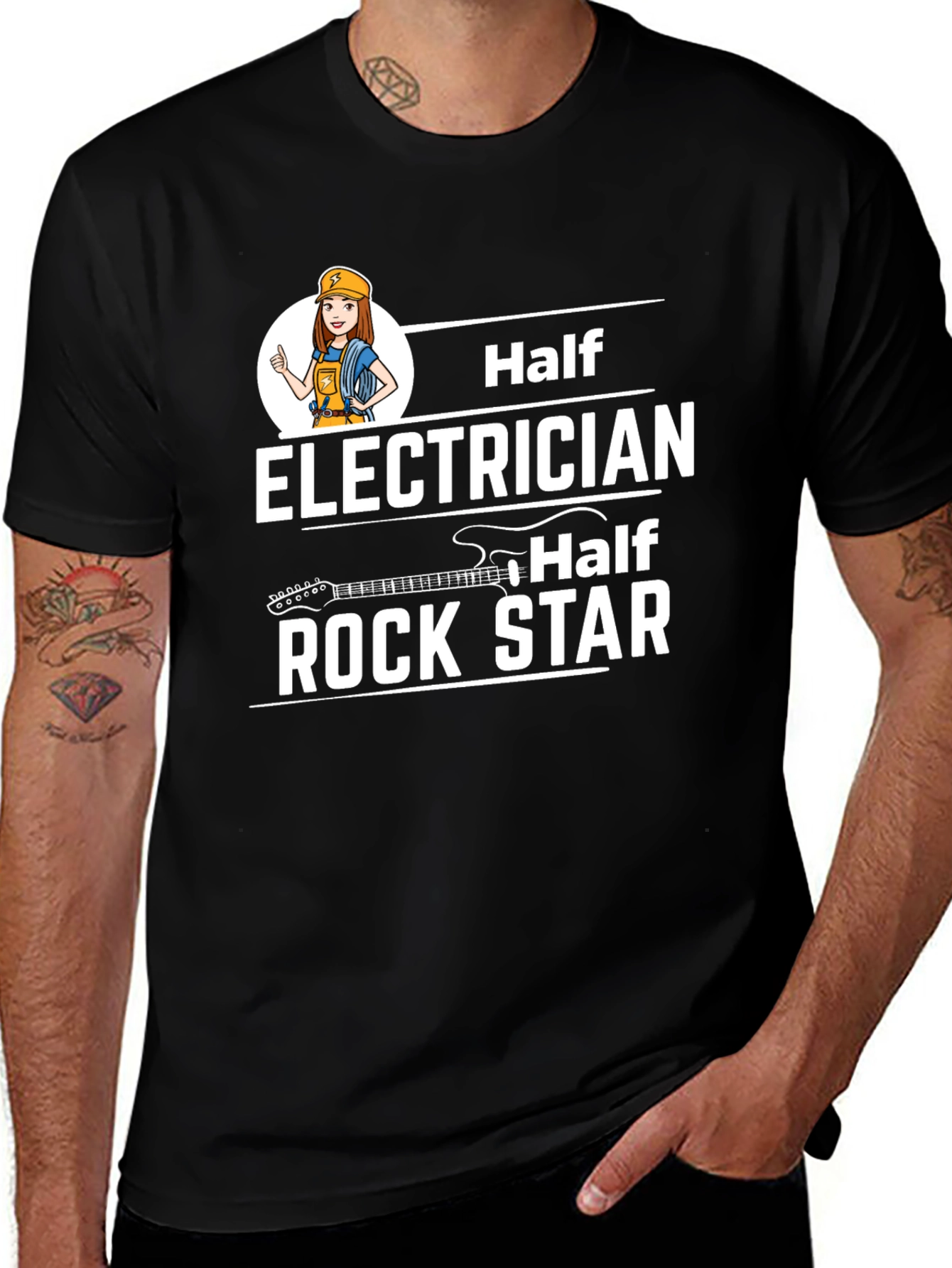 Half Electrician Half Rock Star T-Shirt