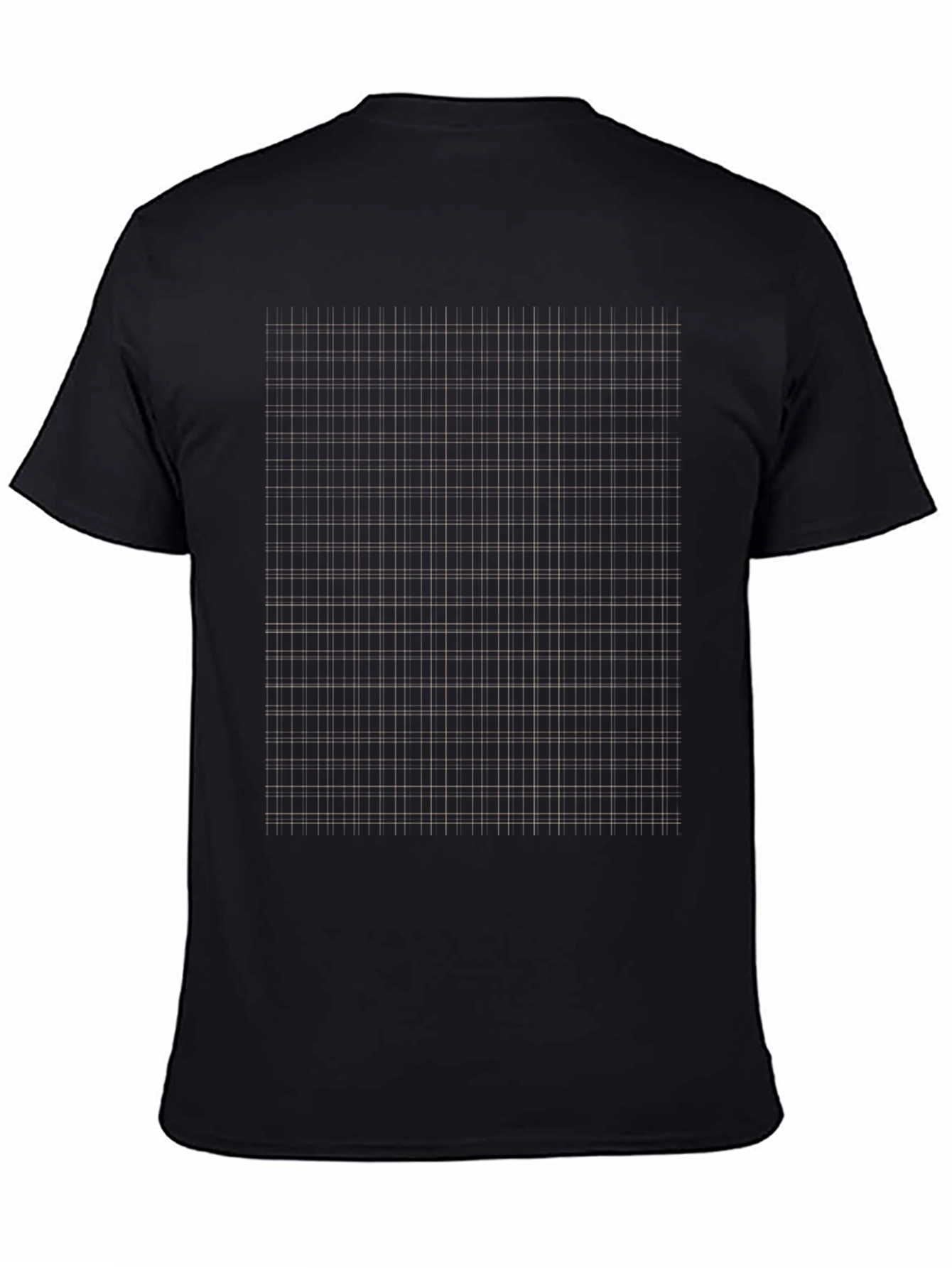 Grid Pattern Black T-Shirt