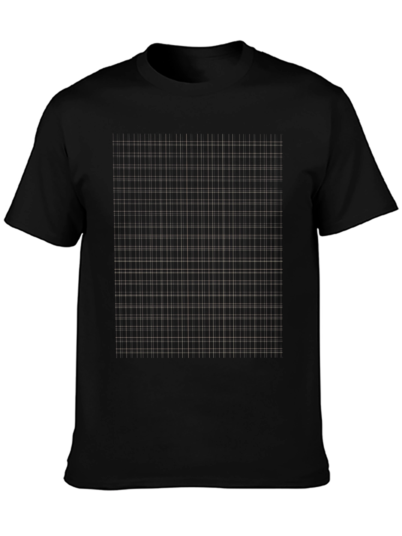 Grid Pattern Black T-Shirt