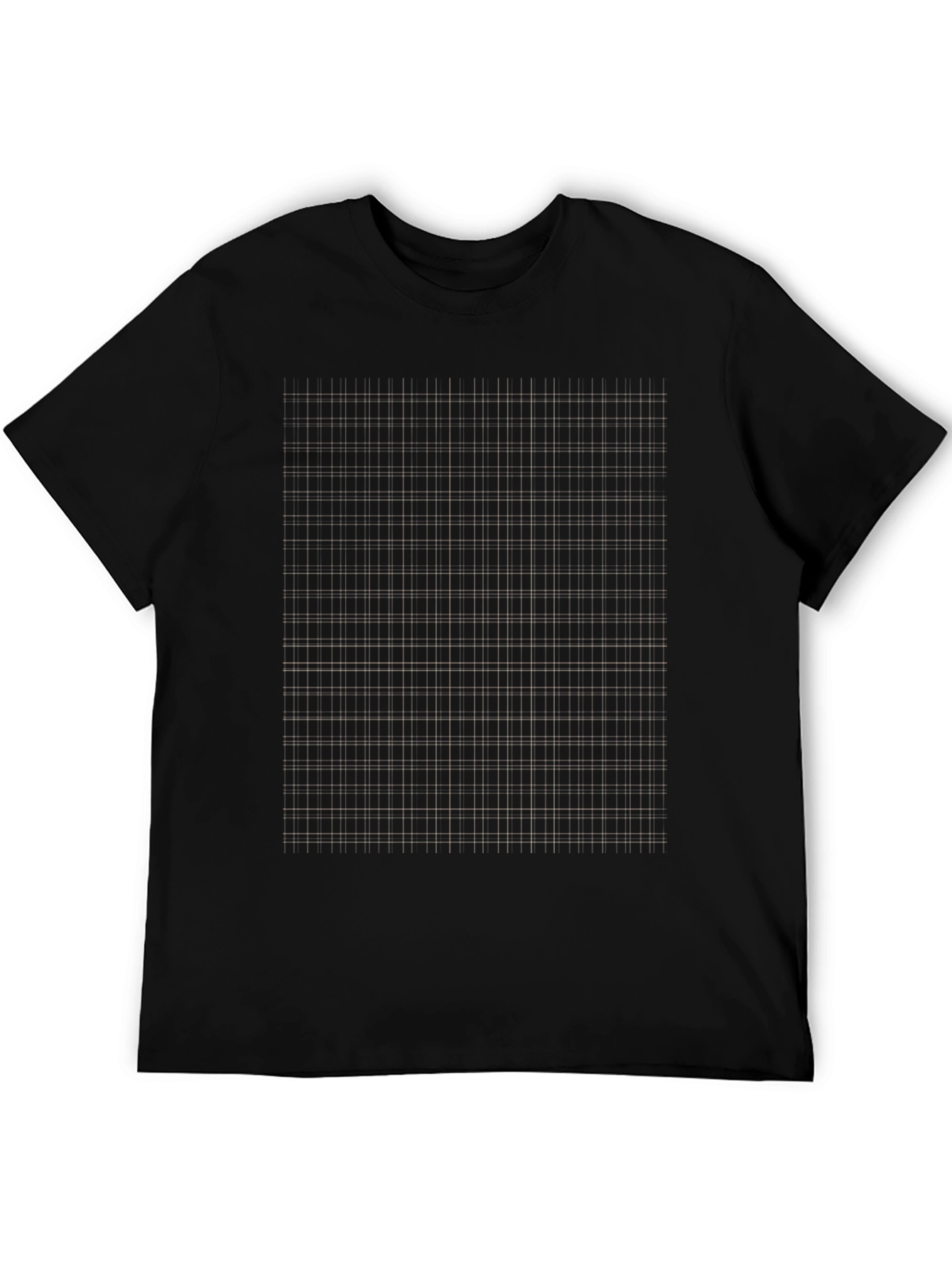 Grid Pattern Black T-Shirt