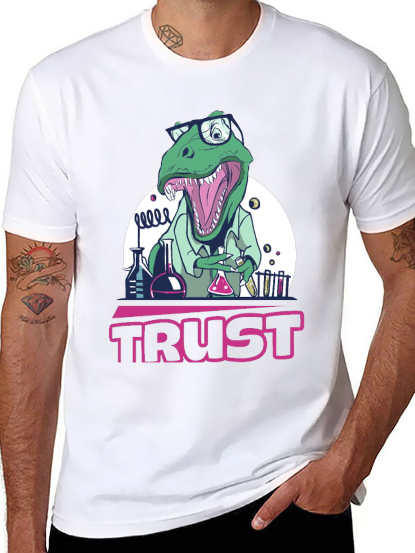 Trust Dinosaur Scientist Graphic Tee