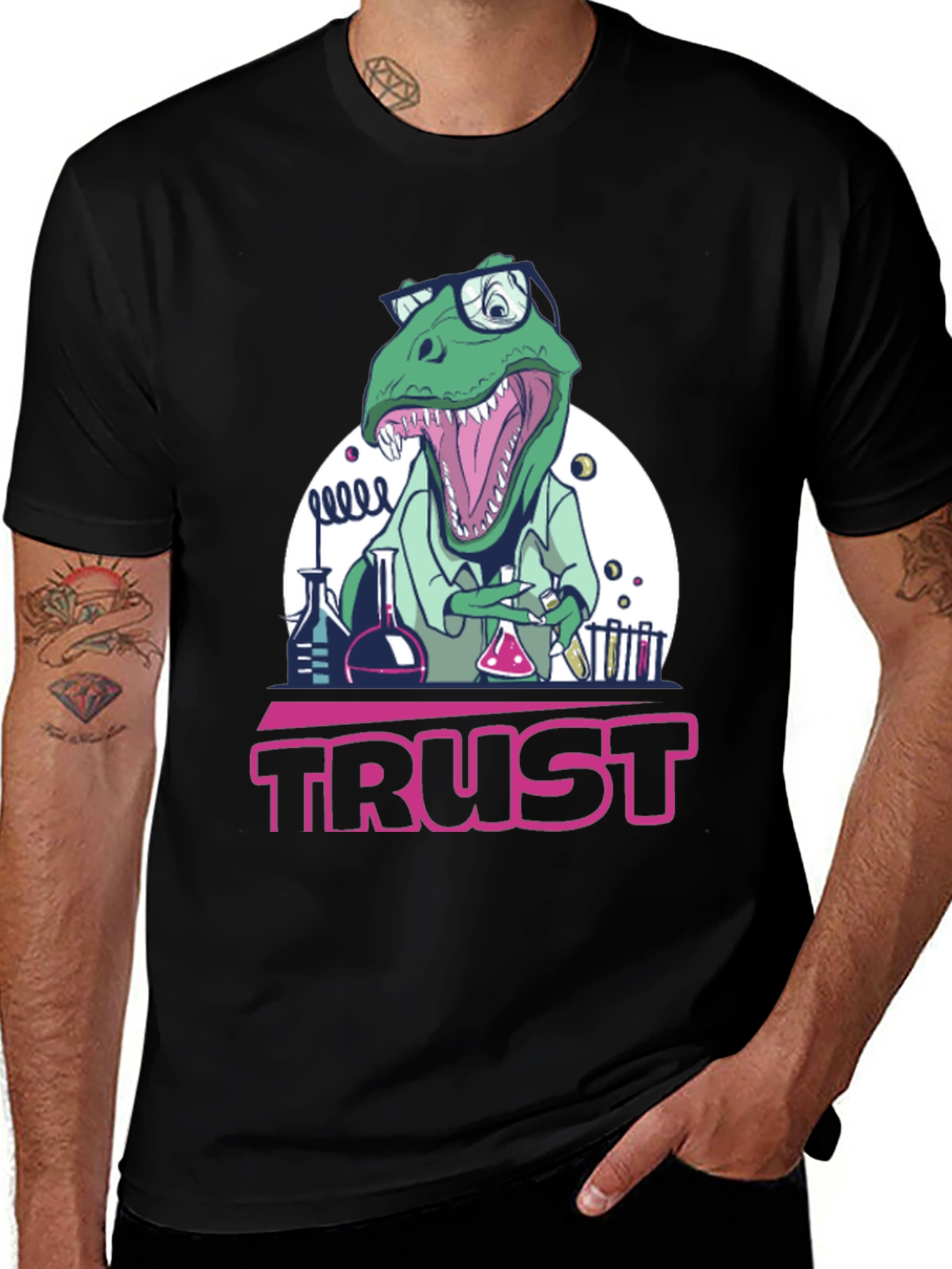 Trust Dinosaur Scientist Graphic Tee