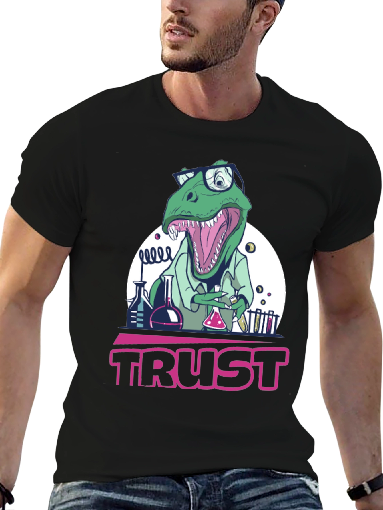 Trust Dinosaur Scientist Graphic Tee