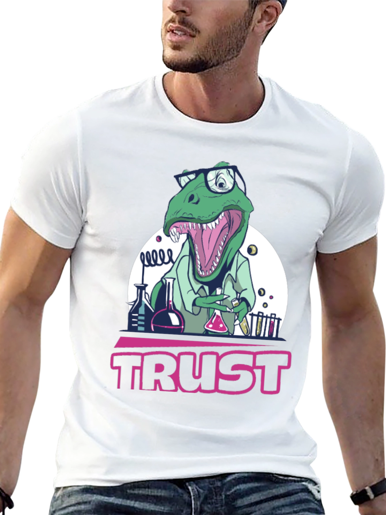 Trust Dinosaur Scientist Graphic Tee