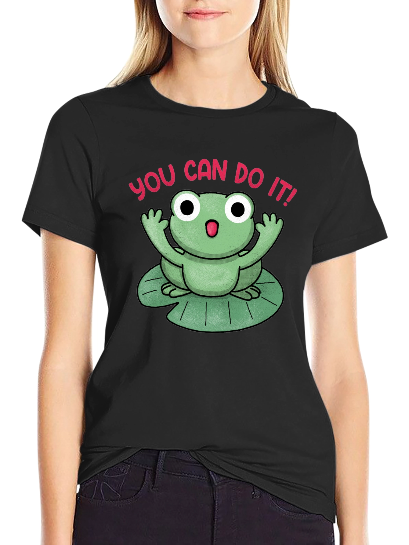 Motivational Frog T-Shirt - You Can Do It!