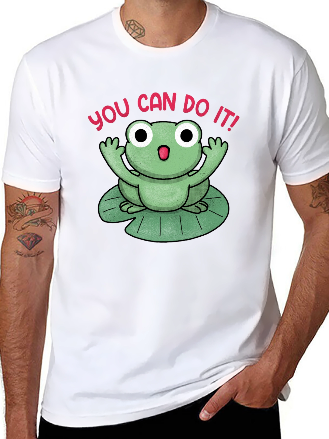 Motivational Frog T-Shirt - You Can Do It!