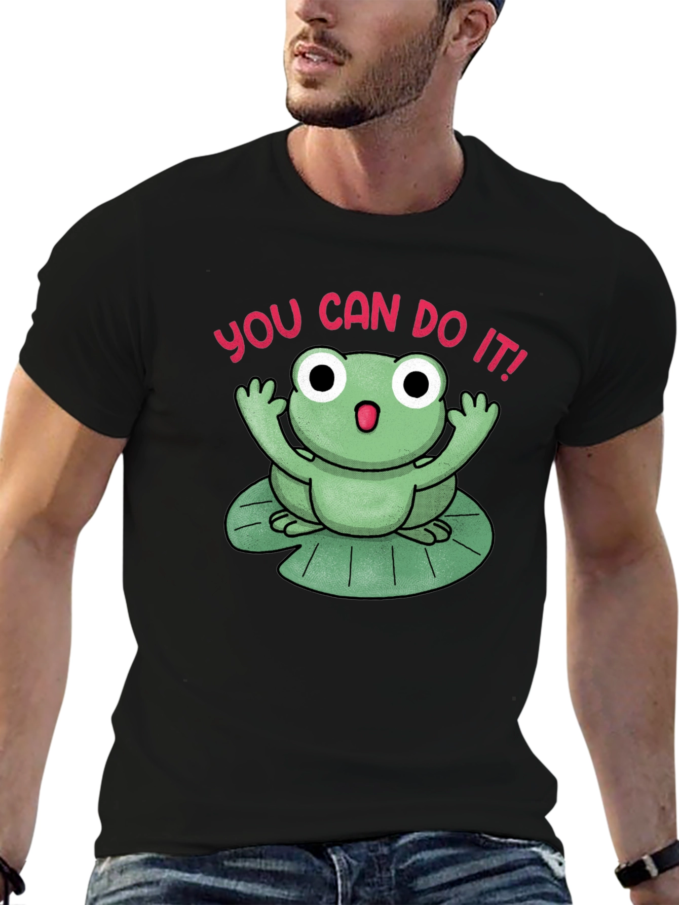 Motivational Frog T-Shirt - You Can Do It!