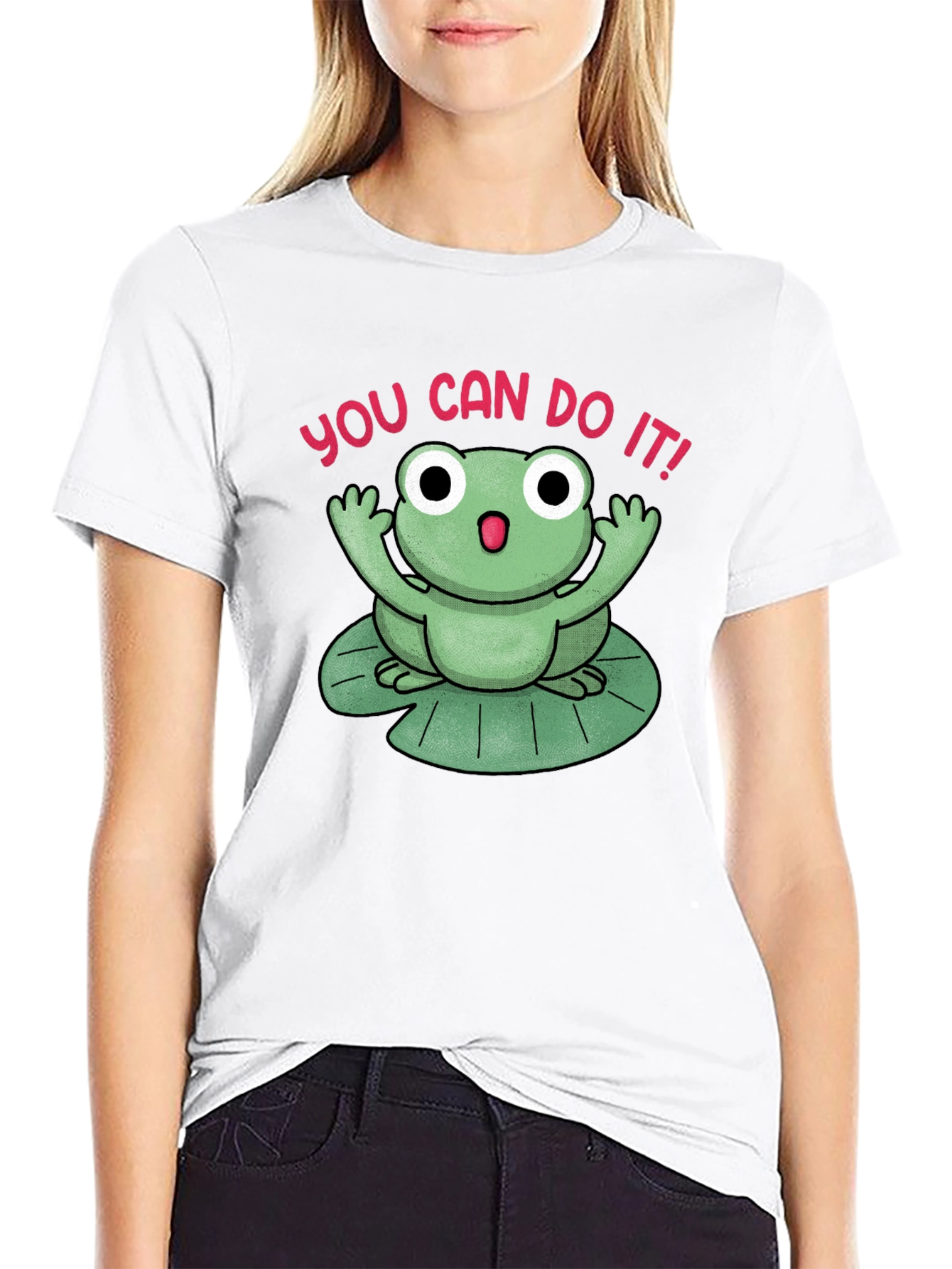 Motivational Frog T-Shirt - You Can Do It!