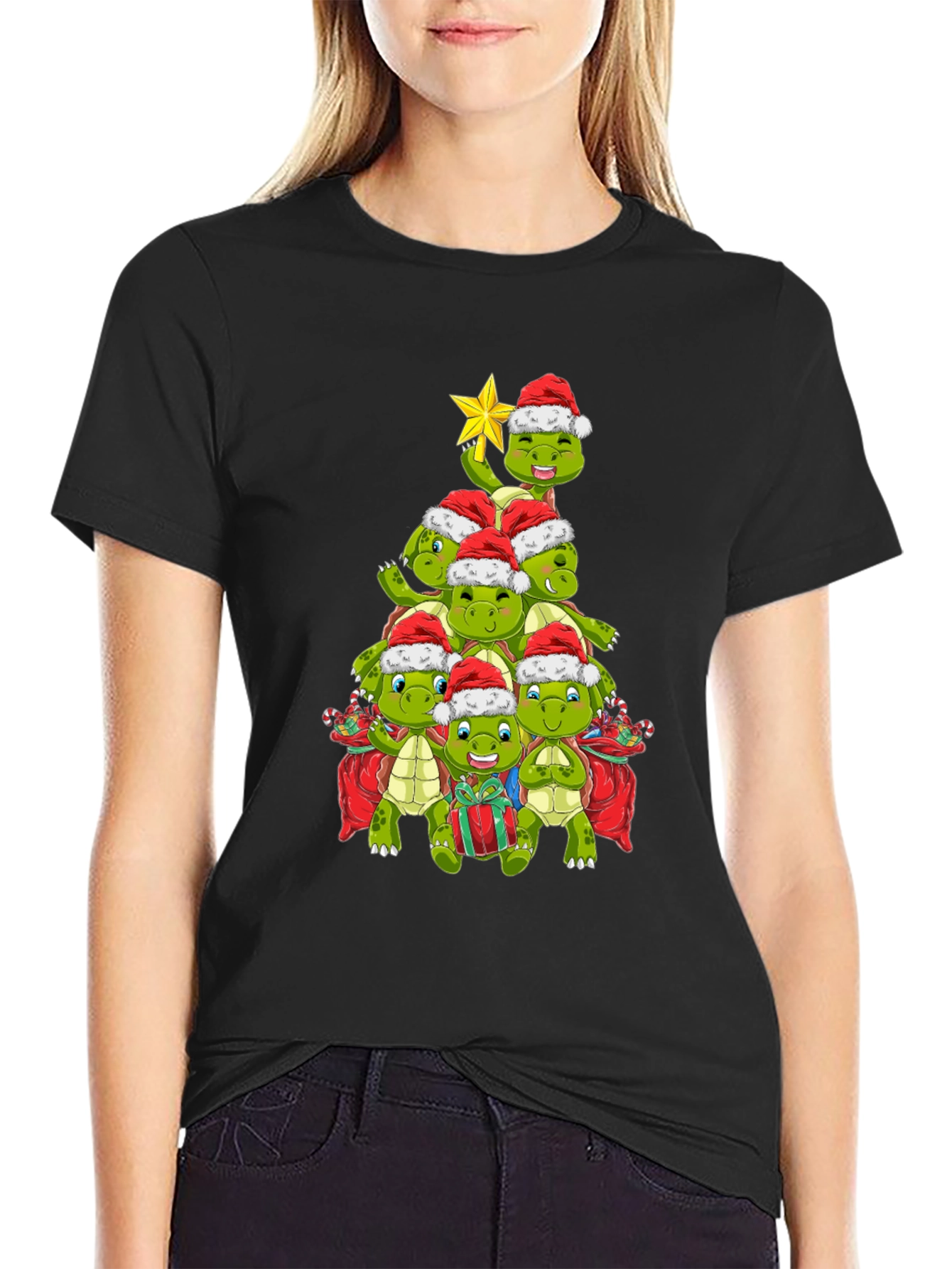 Christmas Turtle Tree Shirt