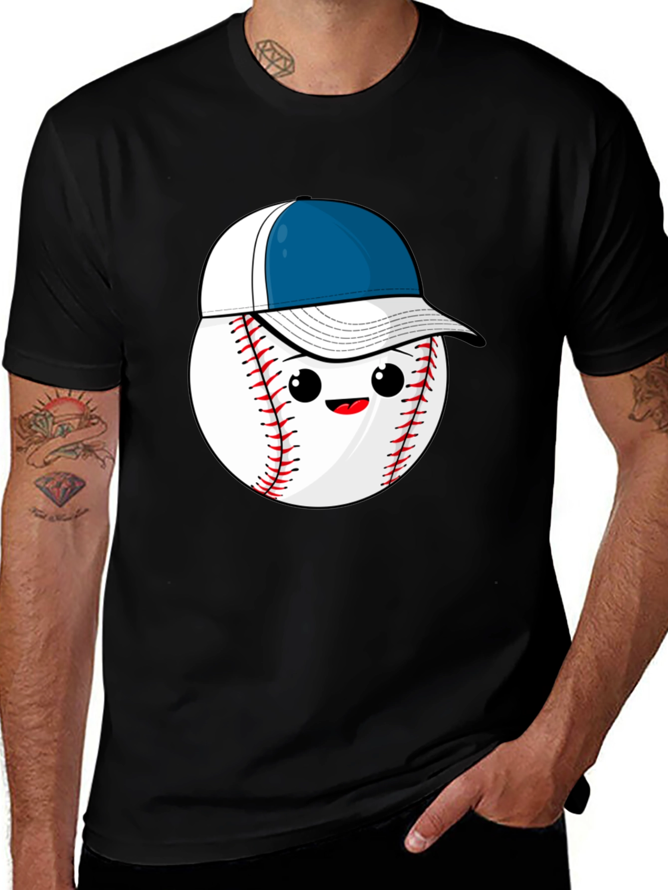 Baseball with Hat Graphic Tee