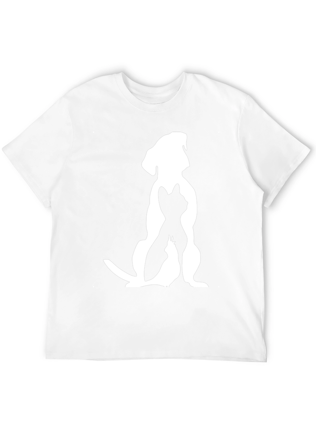 Dog Cat Bird Silhouette Black Graphic Tee