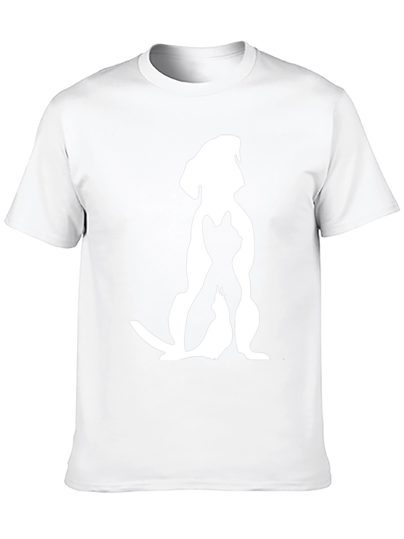 Dog Cat Bird Silhouette Black Graphic Tee