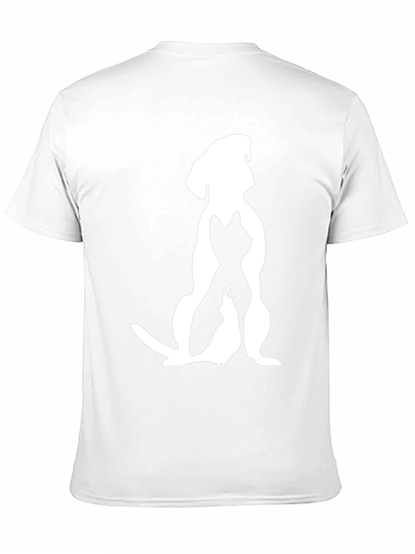 Dog Cat Bird Silhouette Black Graphic Tee