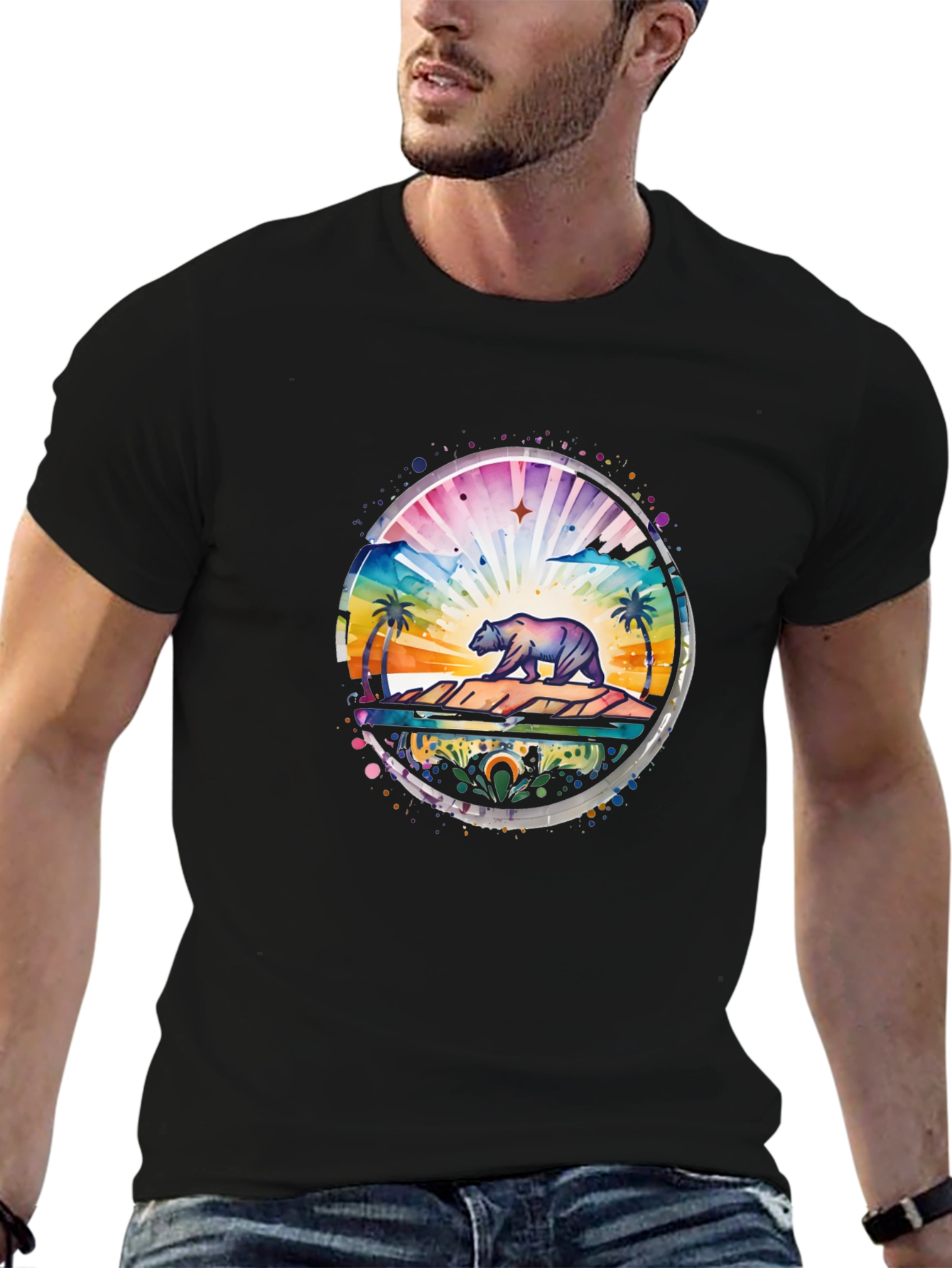 California Bear Landscape Graphic Tee