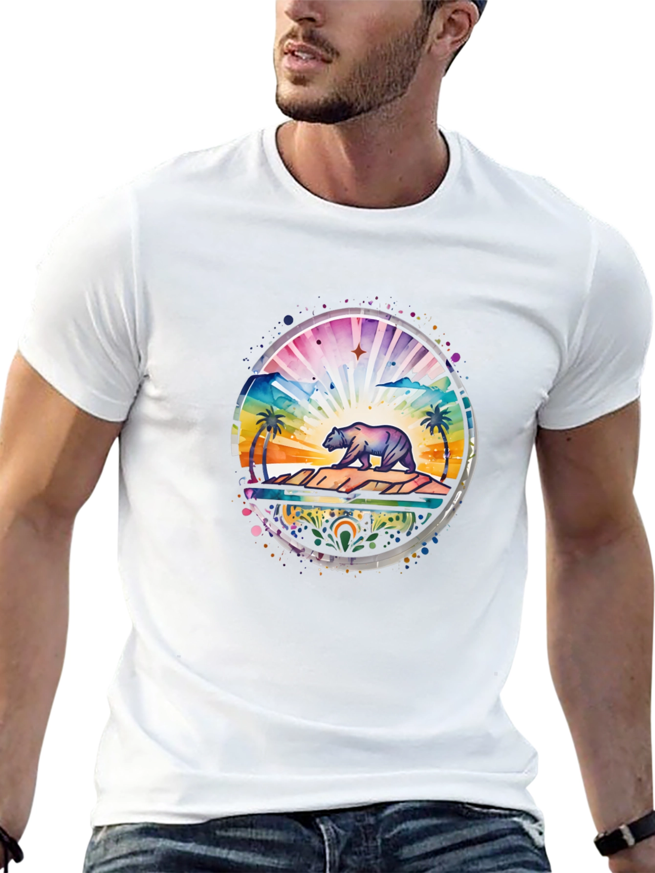 California Bear Landscape Graphic Tee